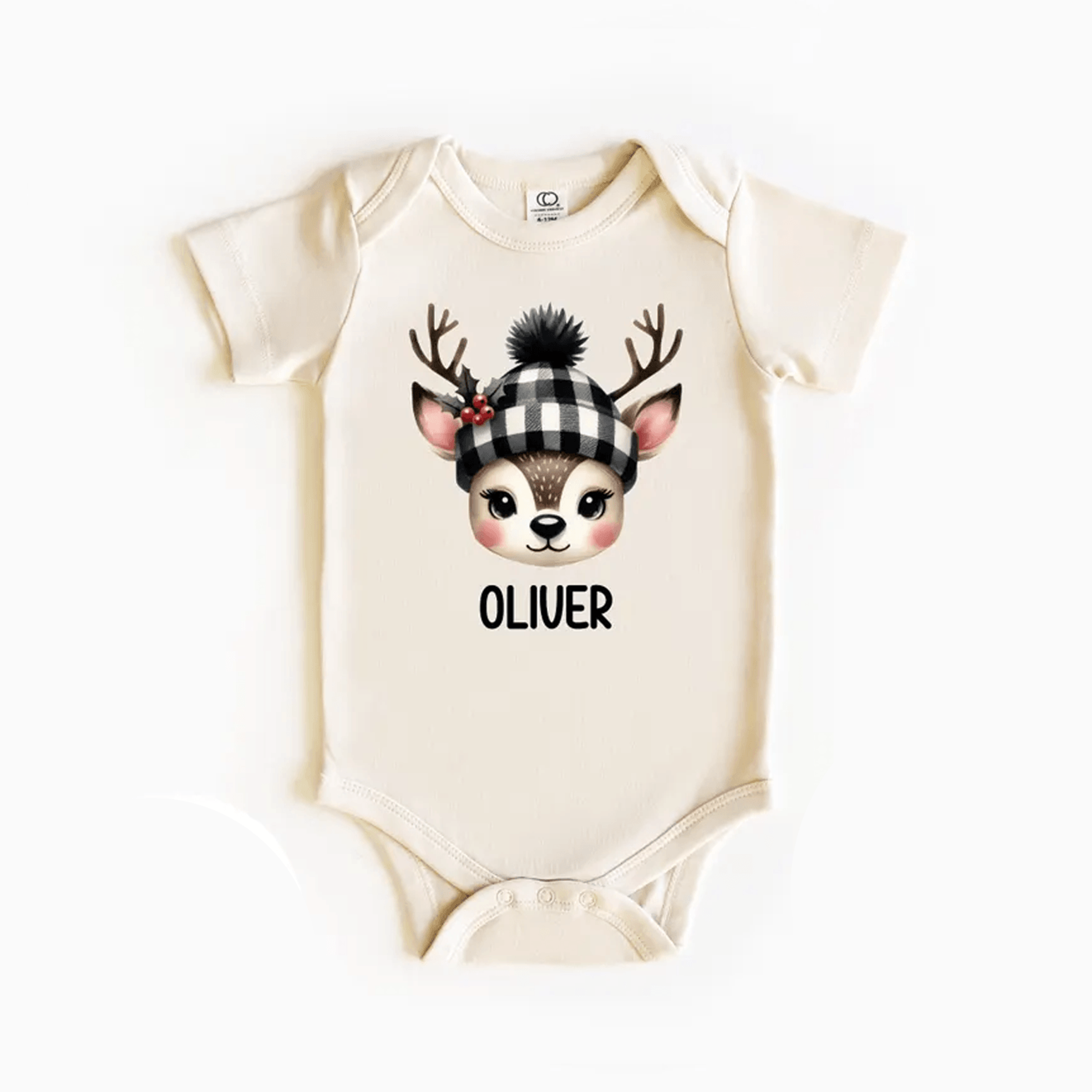 personalized reindeer christmas kids shirt custom name holiday tee cute toddler sweatshirt baby onesie xmas gift