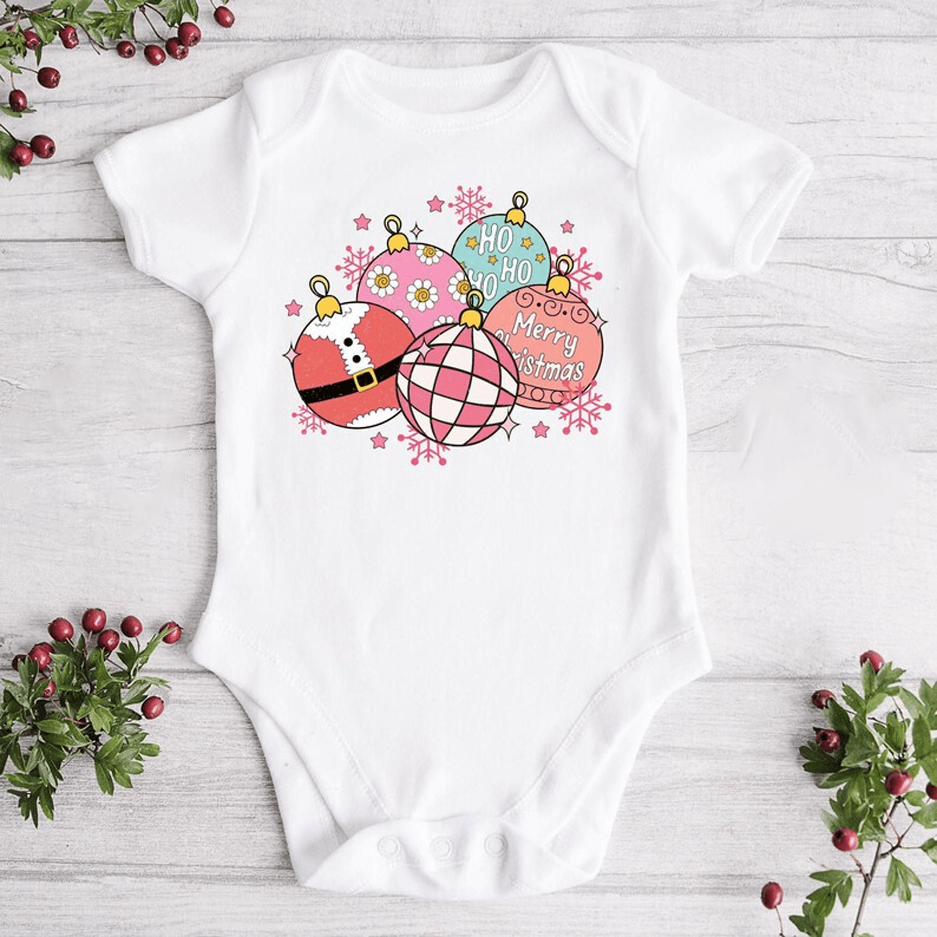 retro christmas ornament baby onesie vintage holiday kids shirt festive toddler sweatshirt cute xmas baby gift
