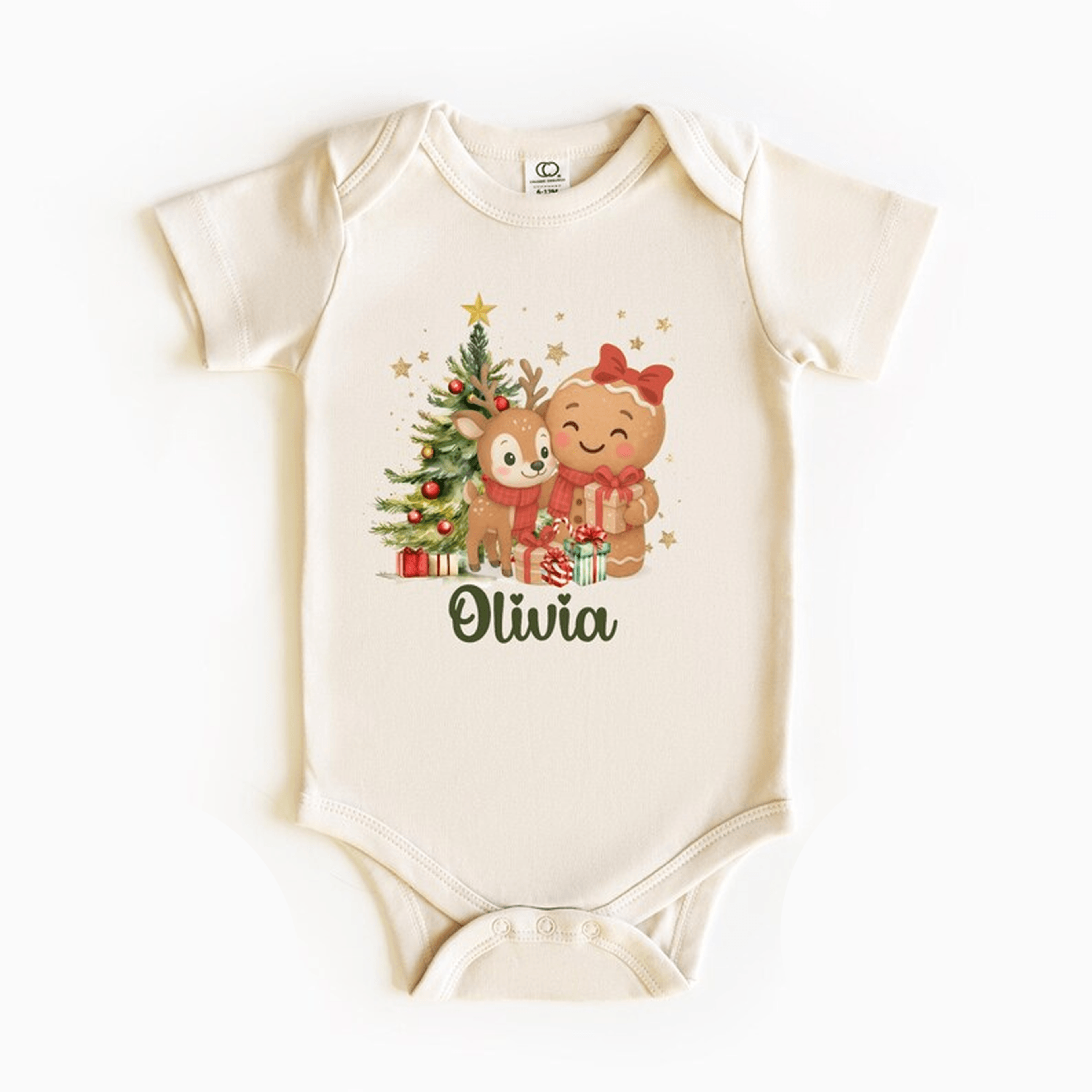 personalized gingerbread reindeer girls christmas shirt custom name holiday kids tee cute toddler sweatshirt xmas gift