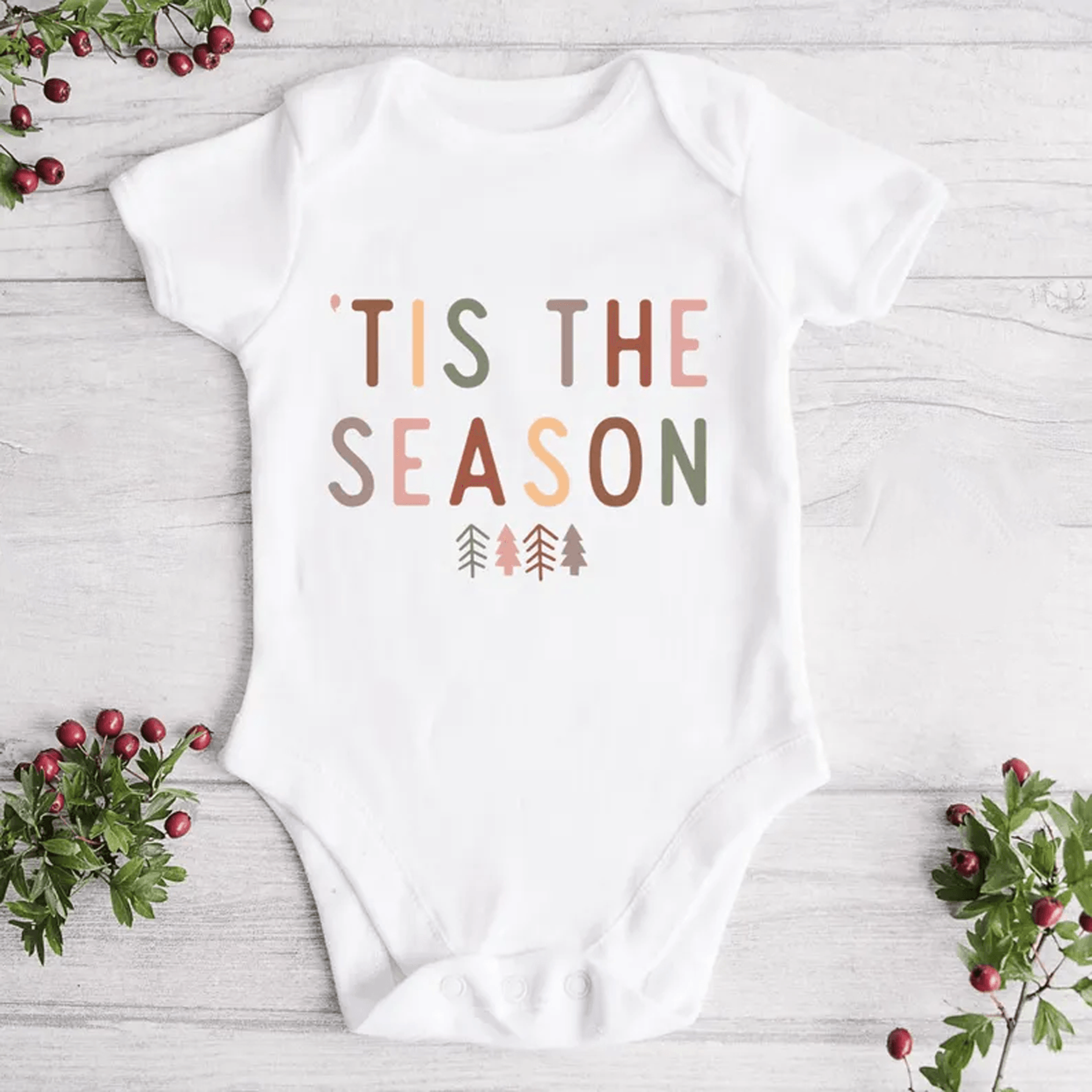 tis the season christmas baby onesie retro holiday kids shirt festive toddler tee cute xmas sweatshirt holiday gift