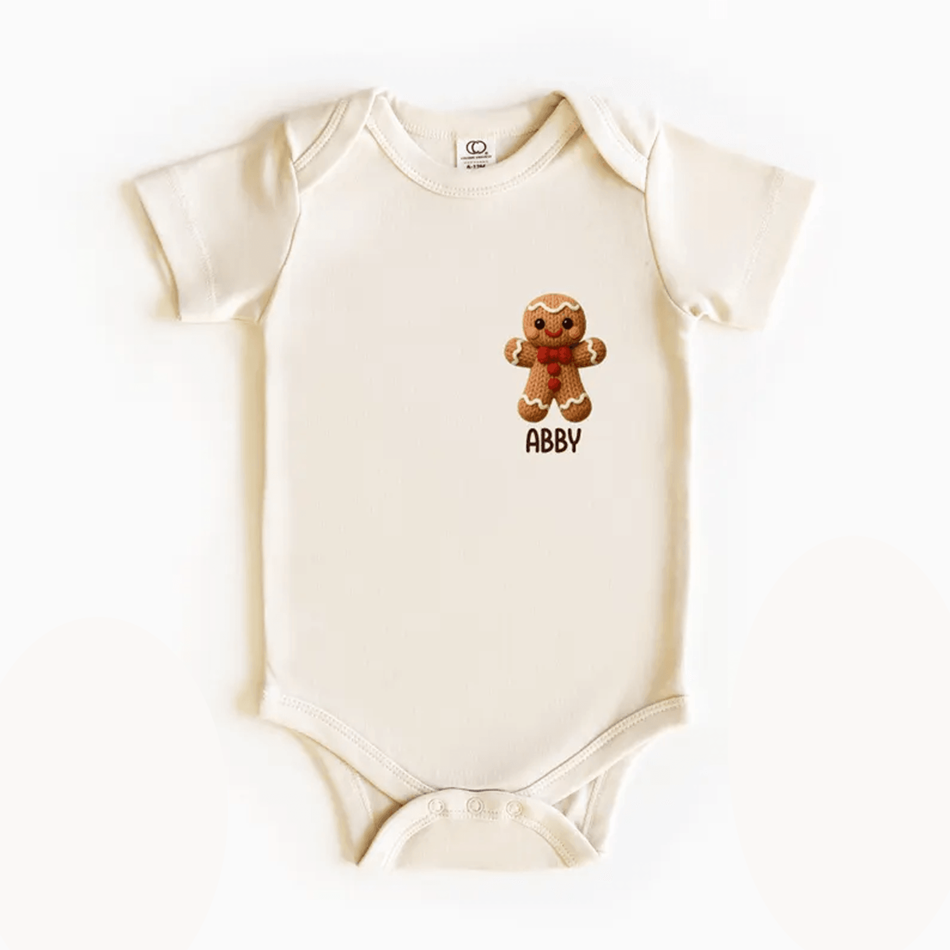 personalized faux yarn gingerbread christmas kids shirt custom name holiday sweatshirt cute toddler xmas gift