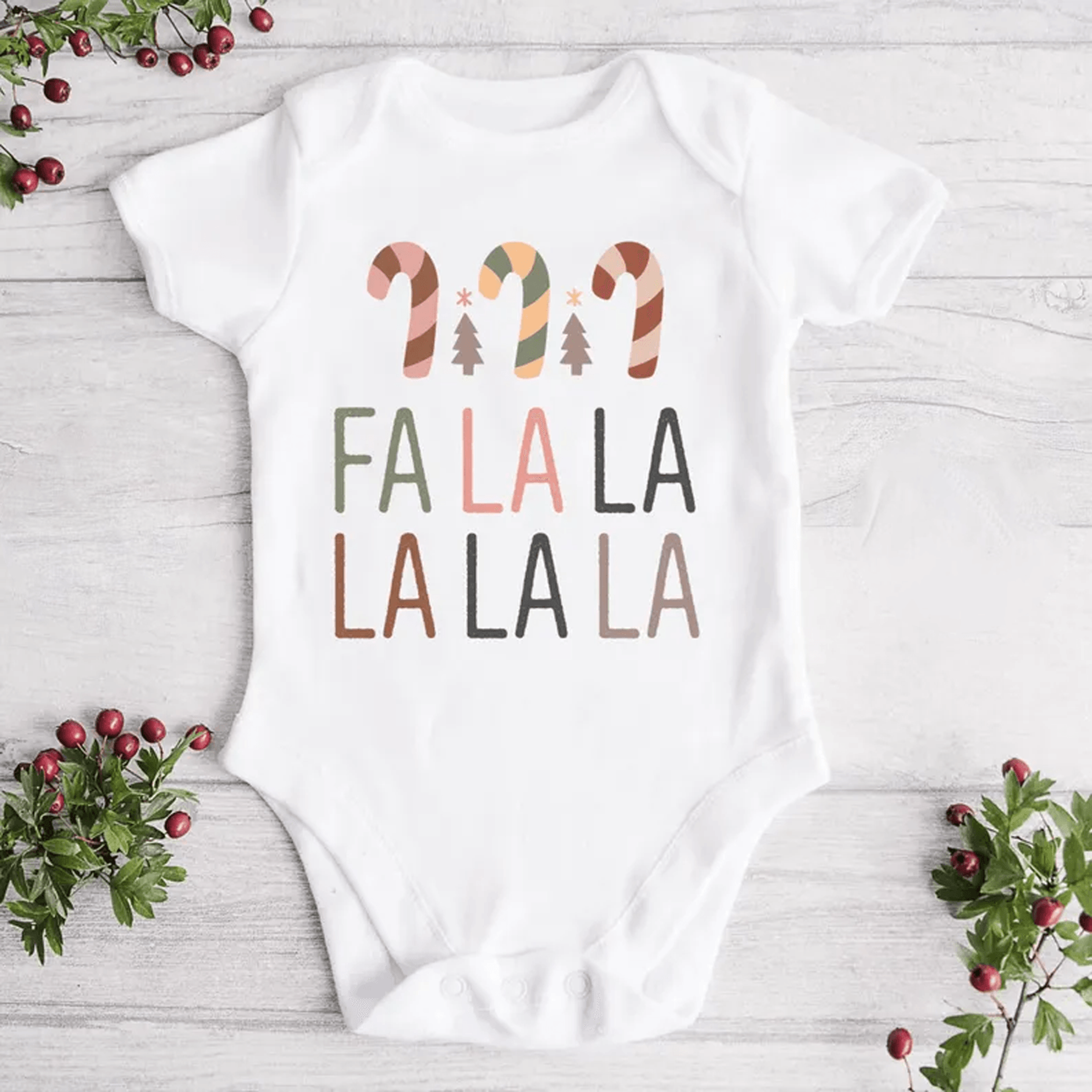 fa la la candy cane christmas baby onesie retro holiday kids shirt festive toddler tee cute christmas sweatshirt gift