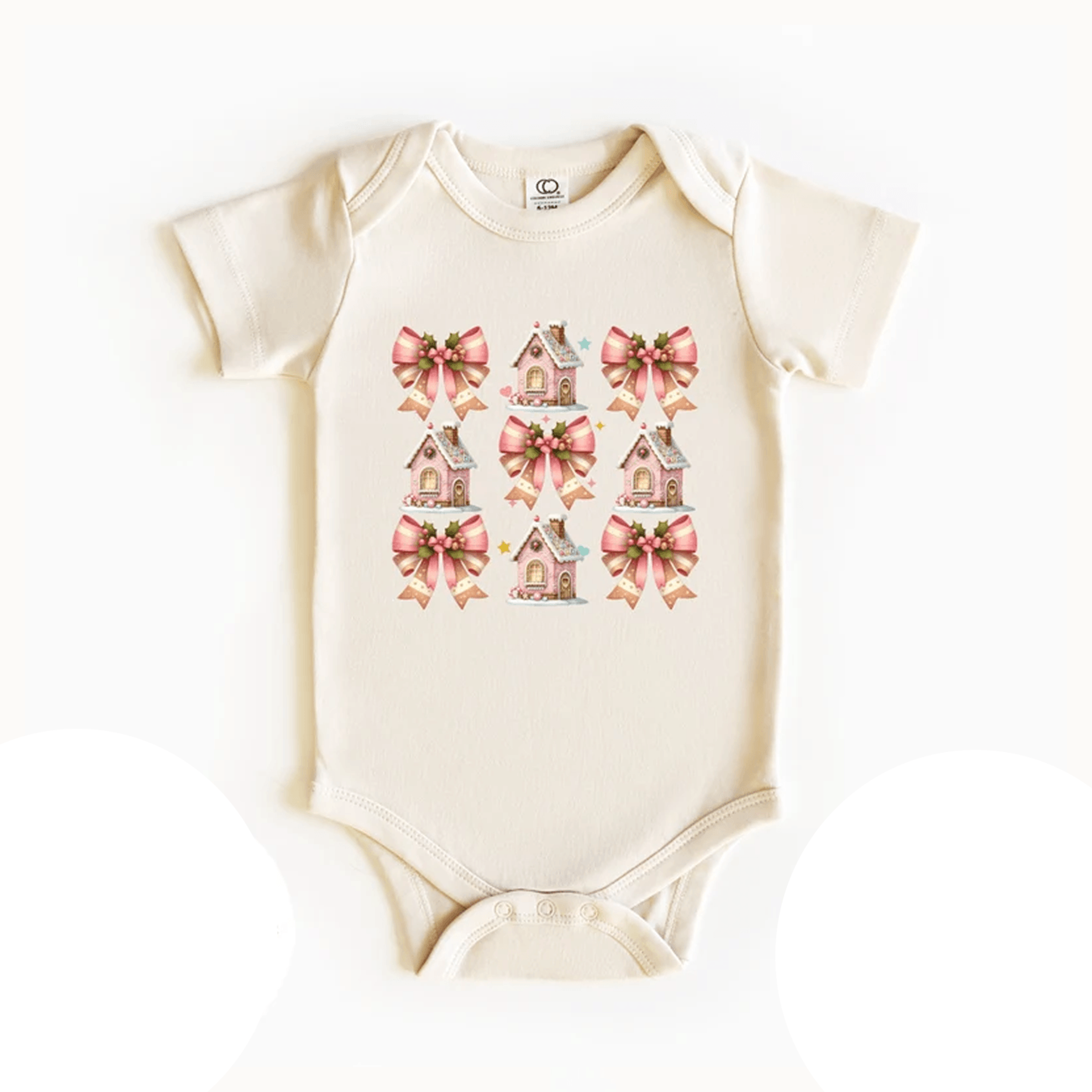 coquette gingerbread house christmas shirt, pink bow kids holiday tee, girly toddler xmas outfit, gingerbread gift