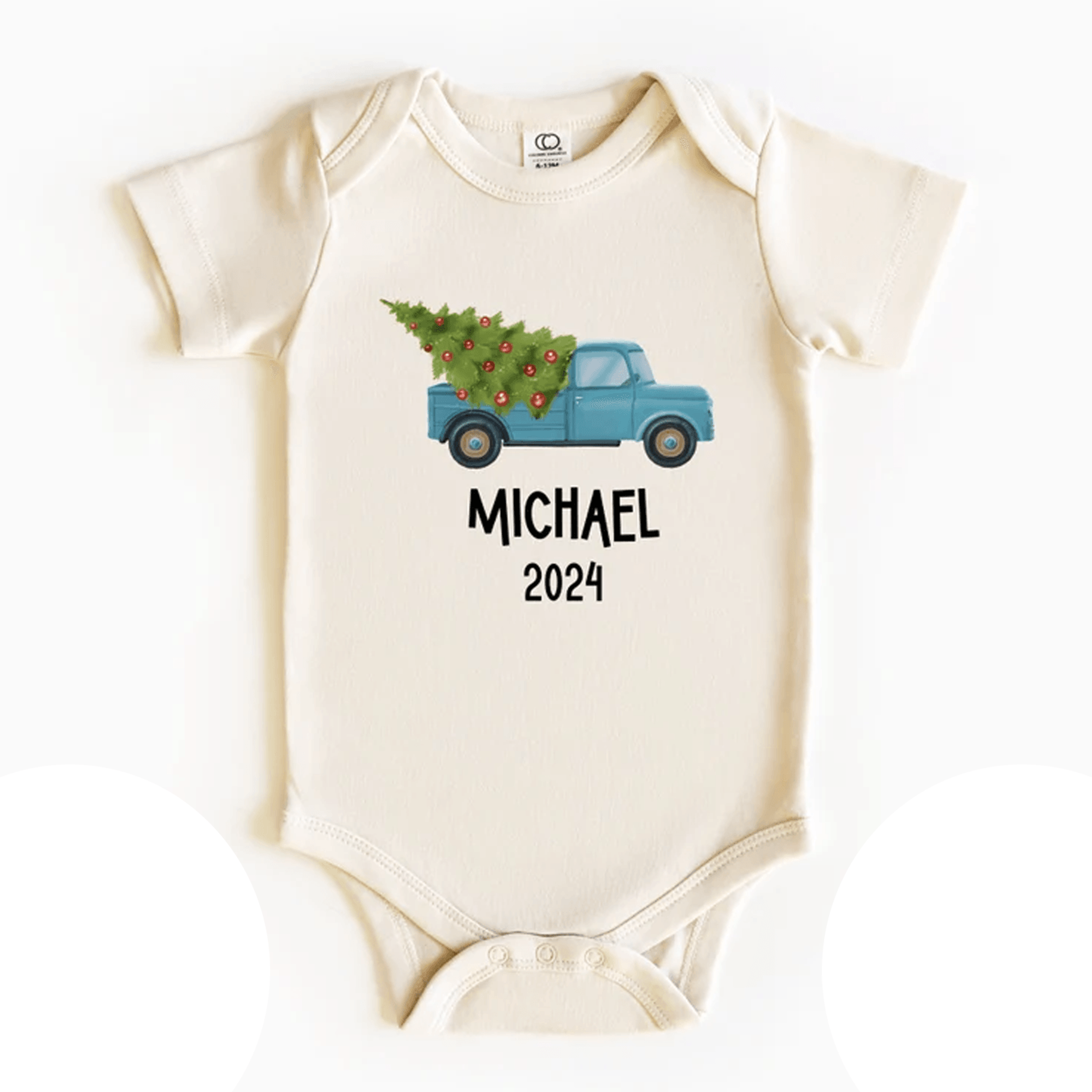 personalized blue truck christmas shirt, christmas tree kids tee, custom name toddler holiday outfit, boys xmas gift