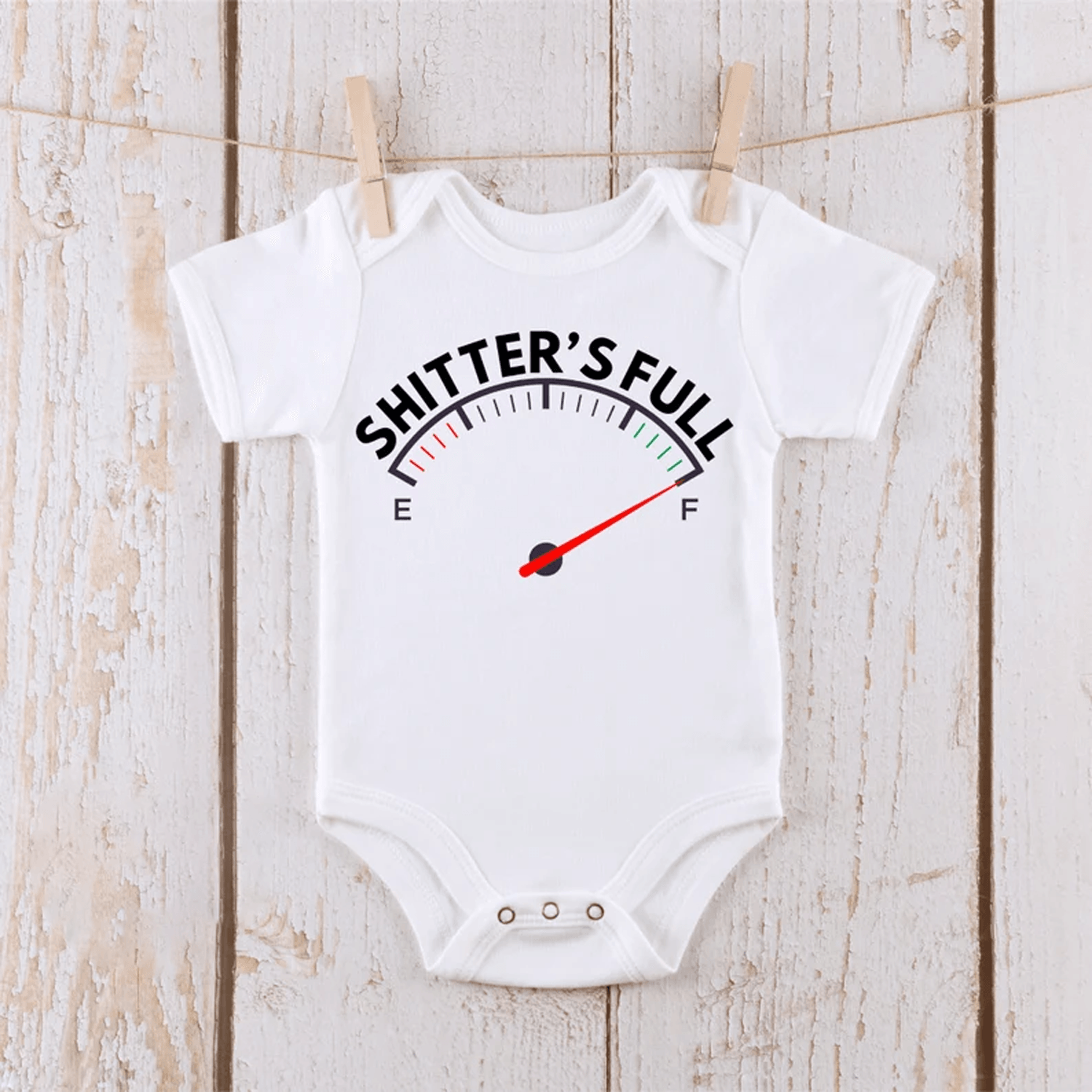 shitters full baby onesie, funny christmas baby bodysuit, holiday vacation inspired infant outfit, funny xmas gift