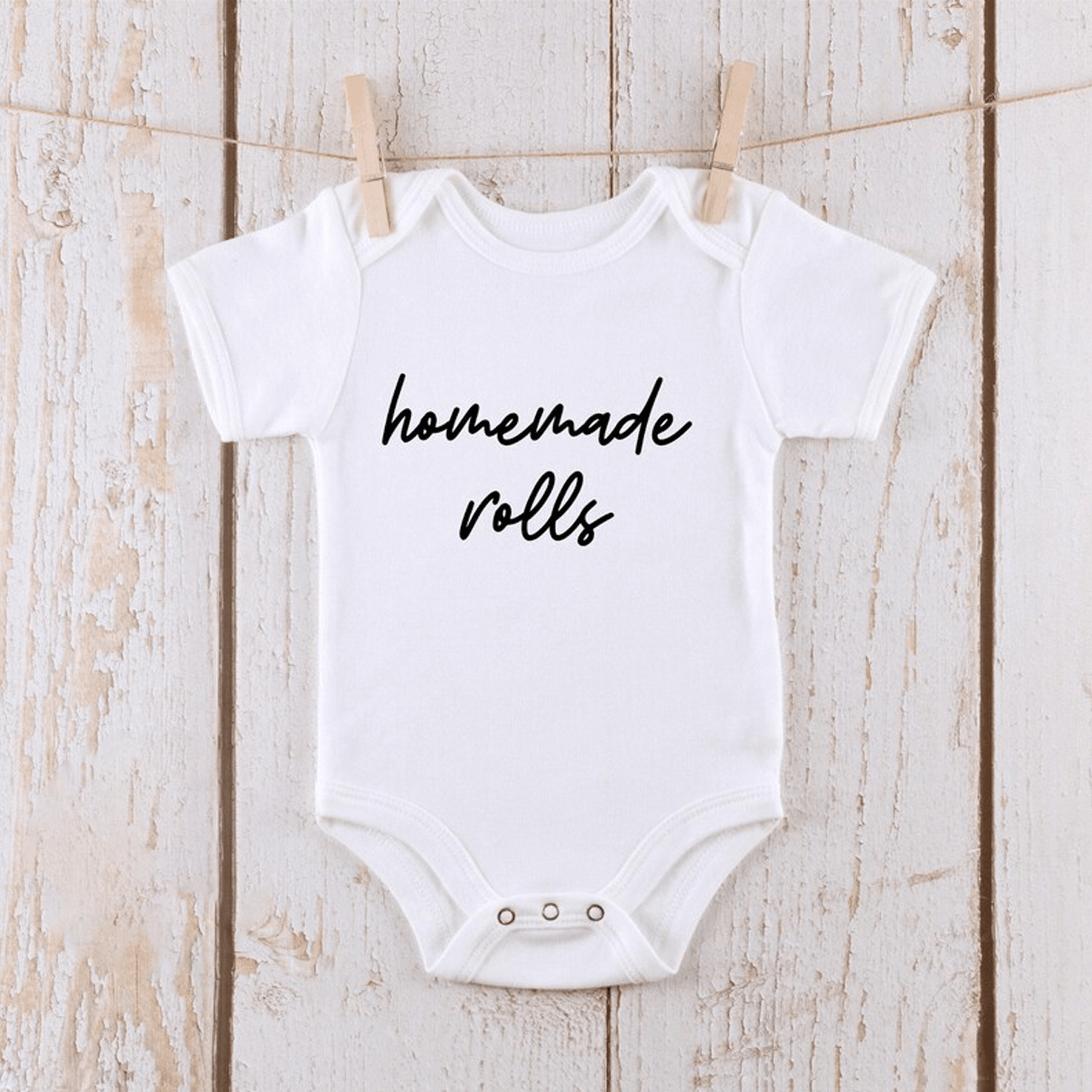 homemade rolls baby onesie, funny thanksgiving baby bodysuit, first thanksgiving outfit, cute turkey day baby gift