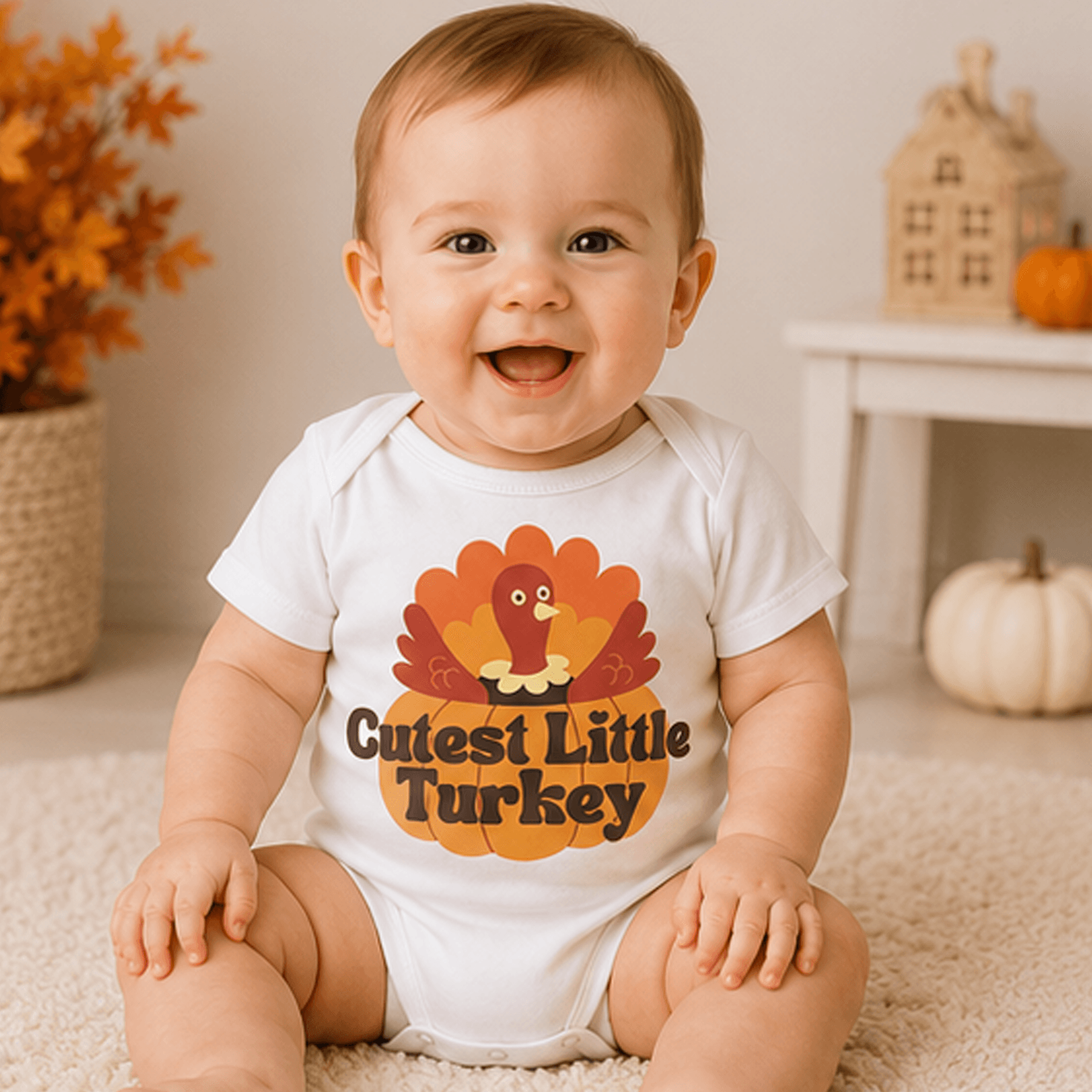 cutest little turkey shirt, thanksgiving kids t-shirt, cute turkey day toddler tee, fall boys girls holiday outfit