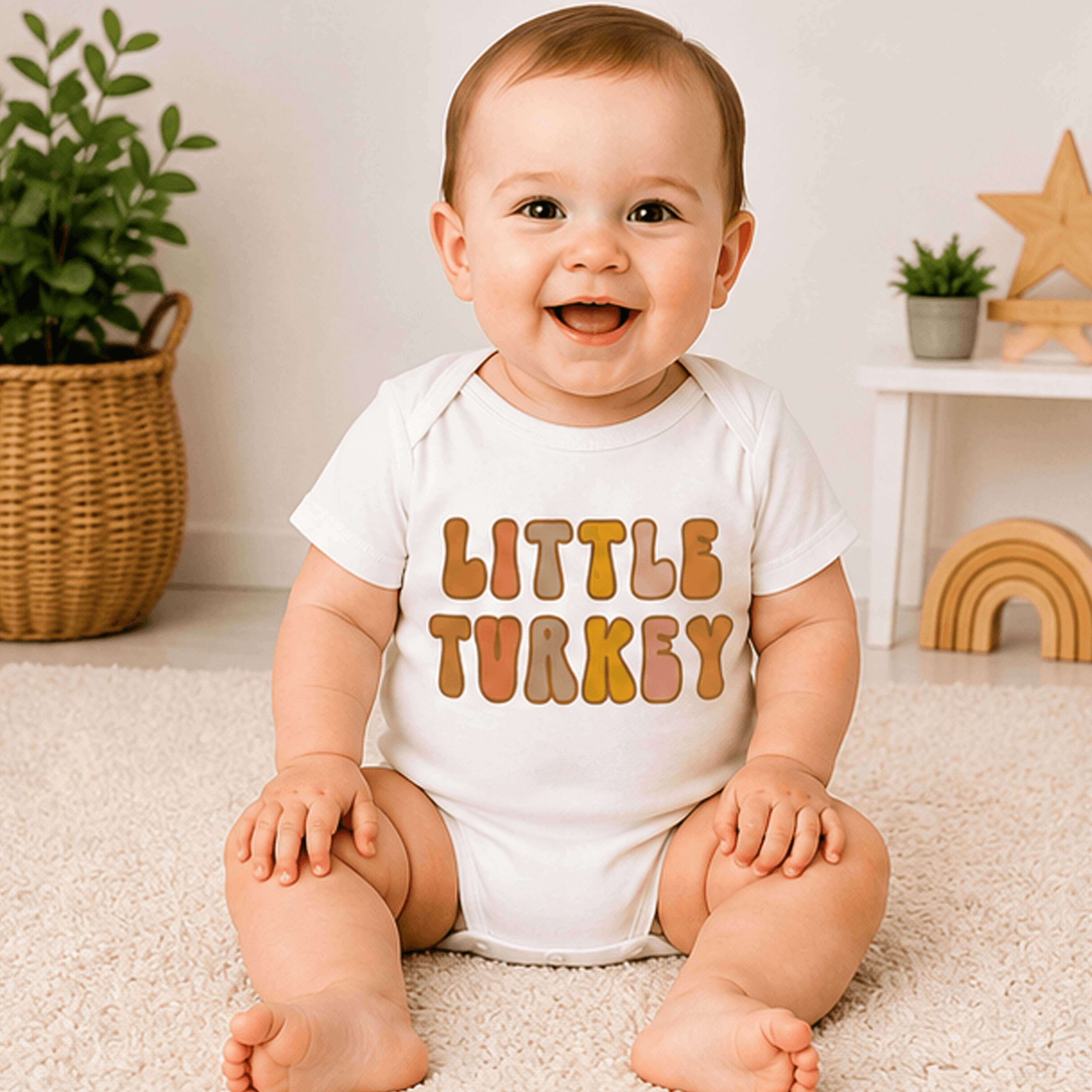 little turkey thanksgiving shirt, toddler turkey tee, baby bodysuit, cute fall kids outfit, thanksgiving baby gift