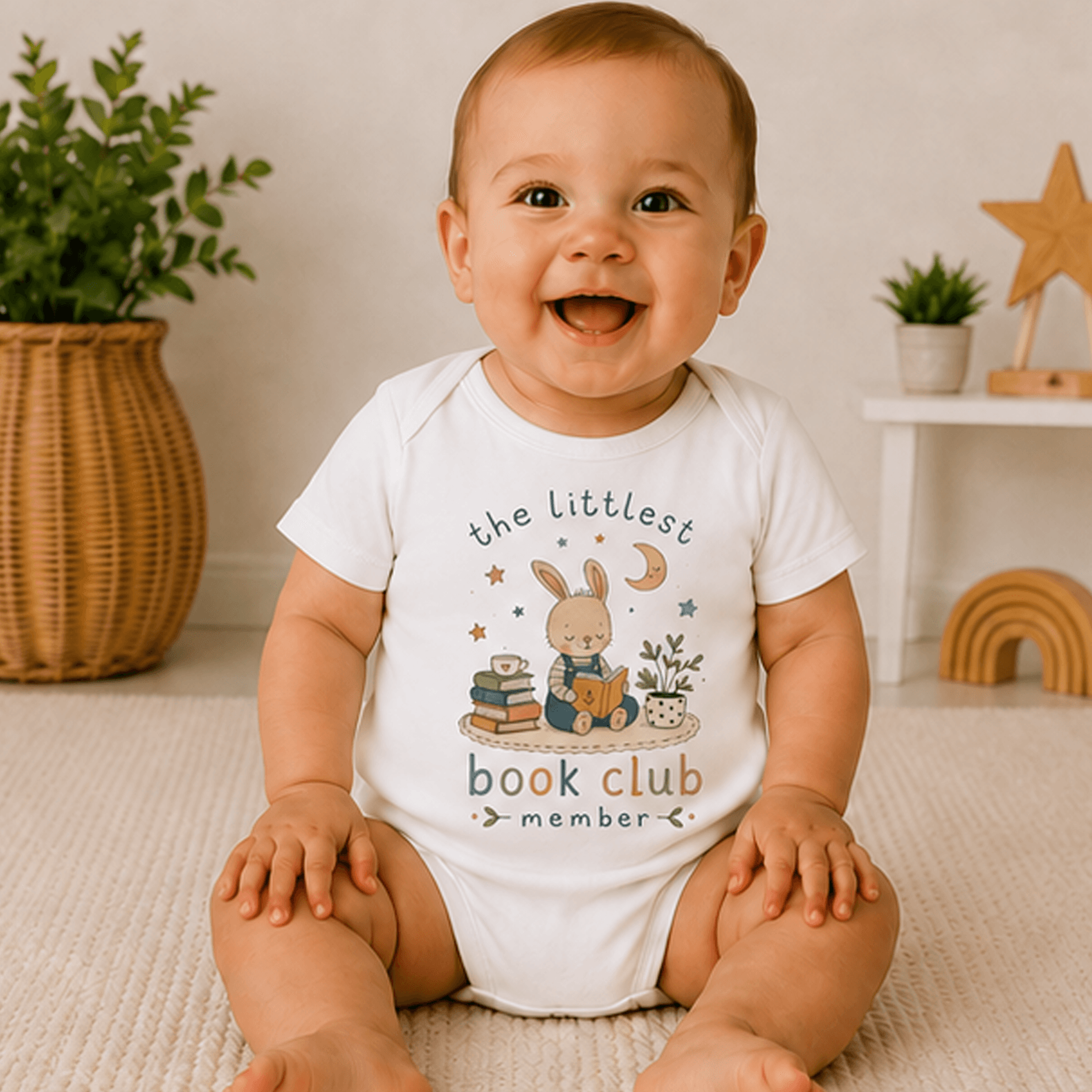 the littlest book club member baby bodysuit, book lover baby onesie, future bookworm newborn outfit, baby shower gift