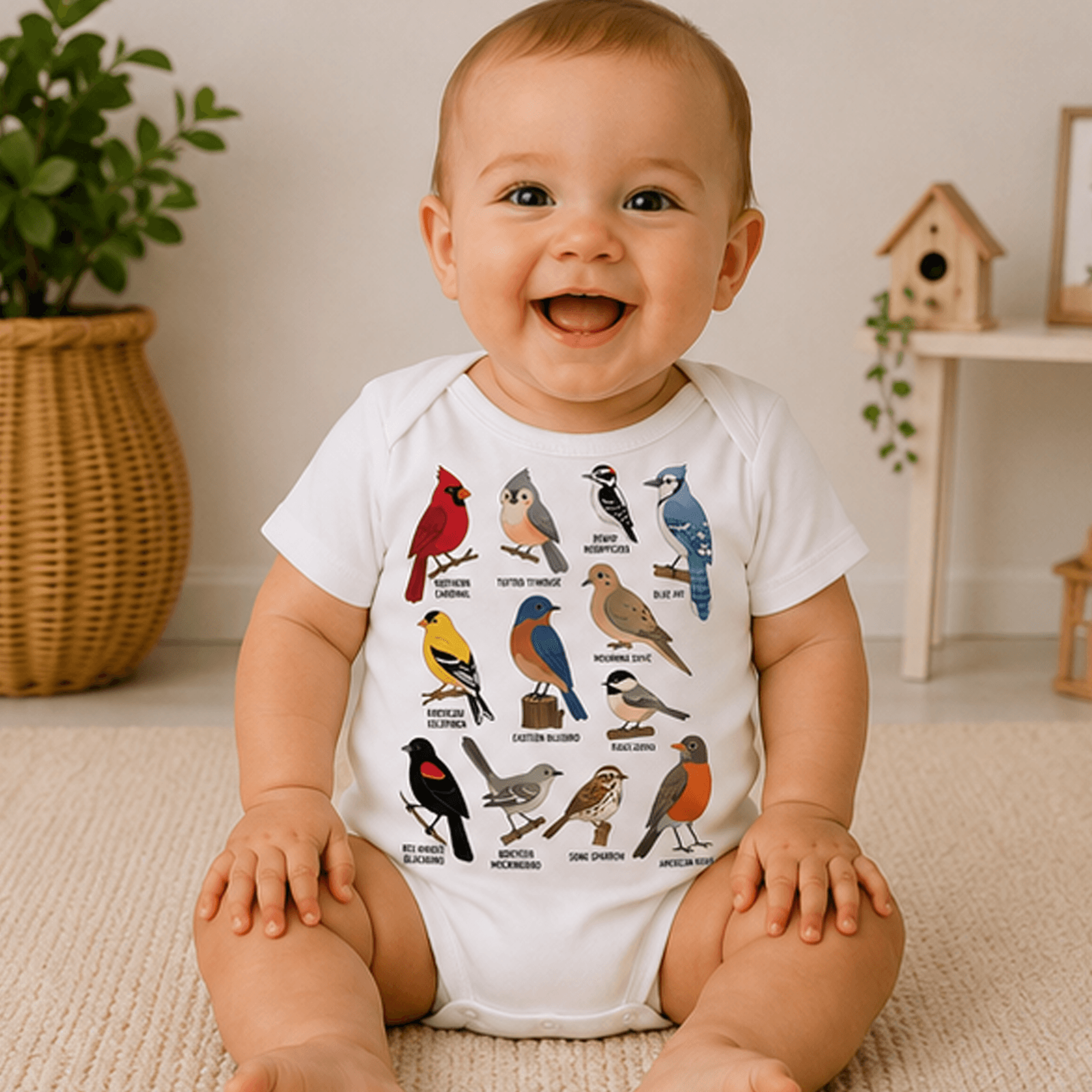 backyard birds toddler shirt, educational bird chart kids tee, bird watching shirt, nature lover kids gift, bird names t