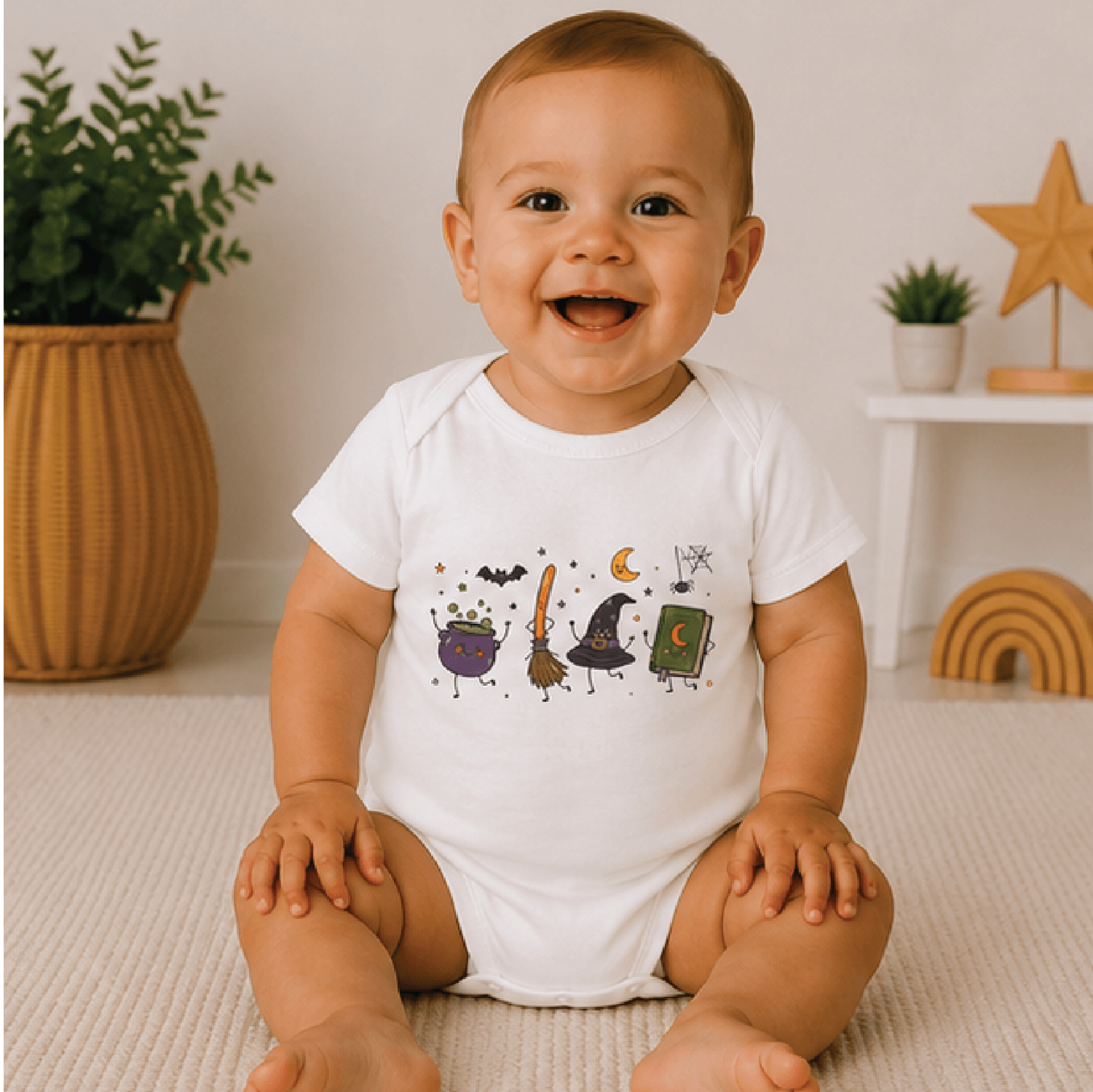 halloween toddler shirt, witch hat cauldron broom kids tee, cute kawaii halloween shirt, spooky season kids gift