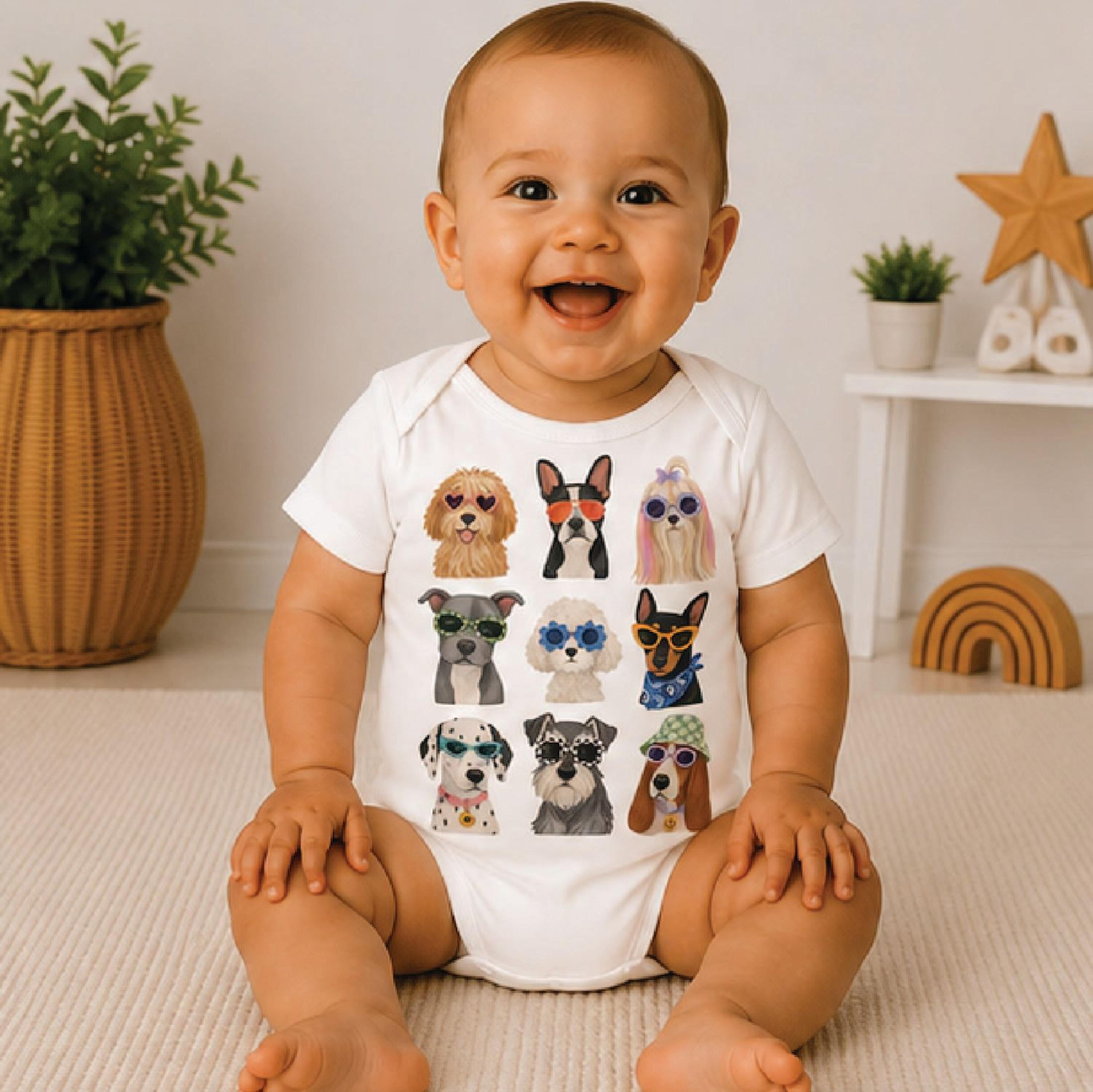 cute dogs in sunglasses toddler shirt, funny puppy kids tee, dog breeds t-shirt, cool dog lover gift for boys girls