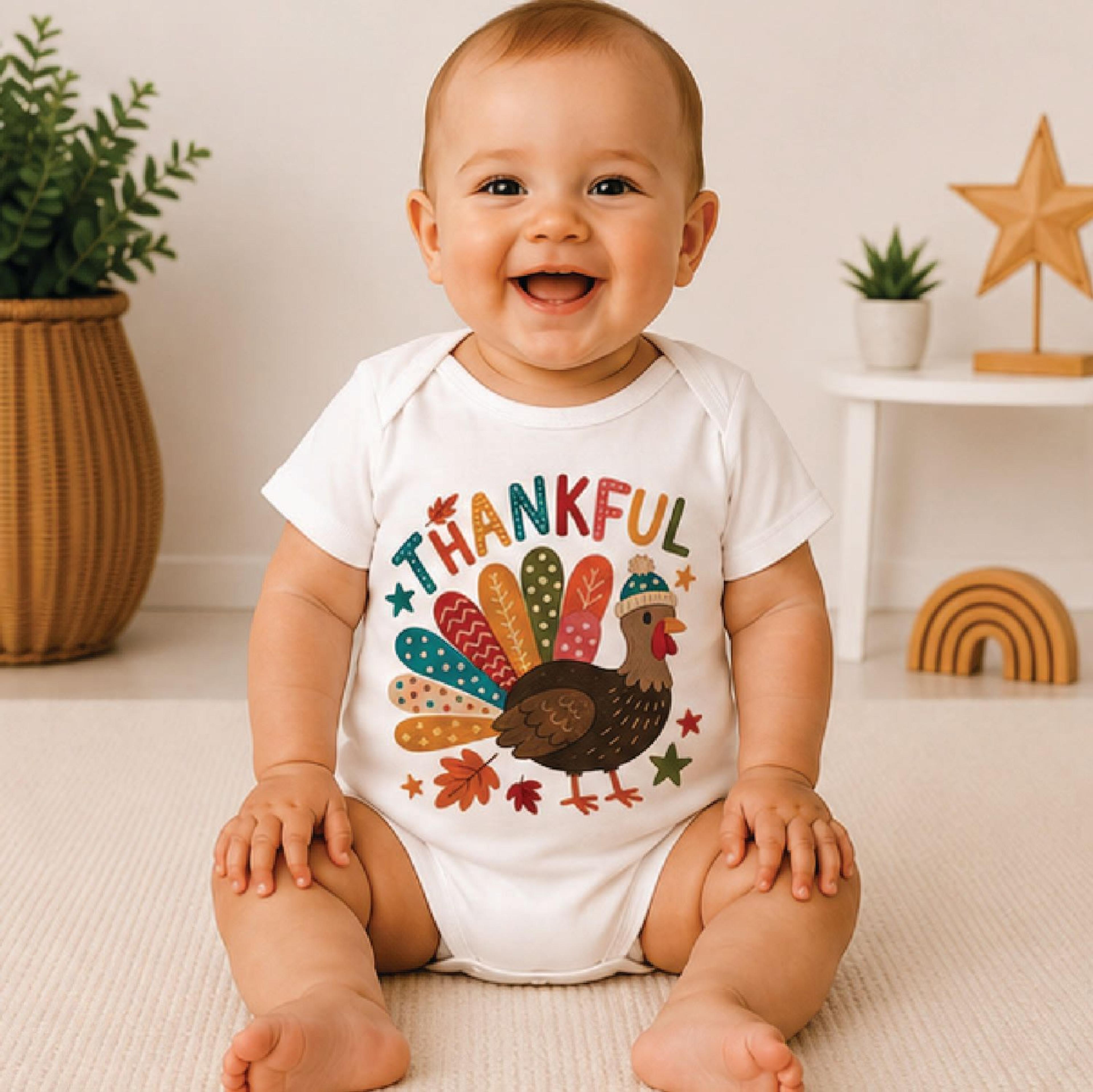 thankful turkey kids shirt, cute boho thanksgiving toddler tee, fall turkey shirt, boys girls thanksgiving outfit