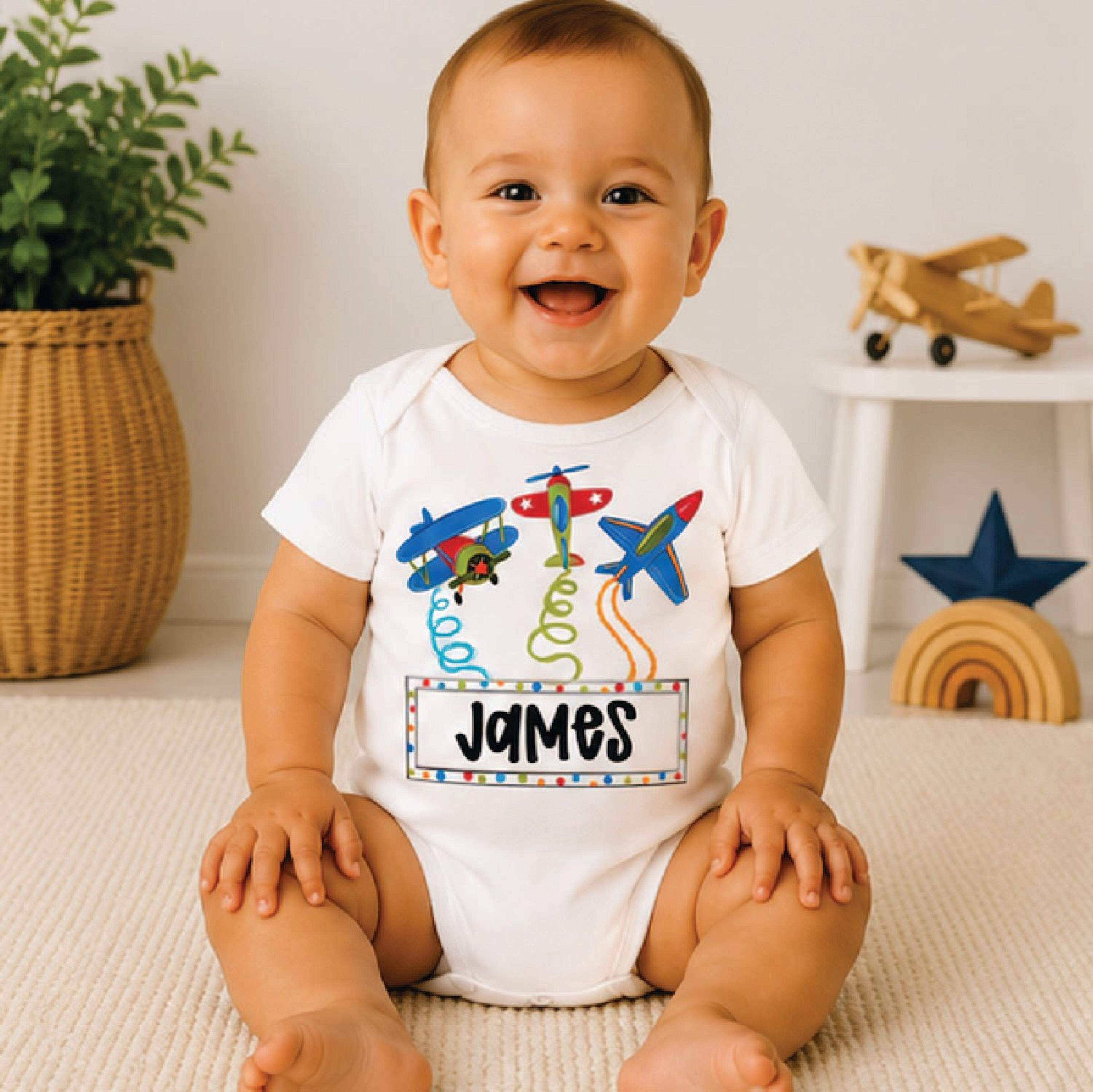 personalized airplane toddler shirt, custom name plane kids tee, cute aviation shirt, pilot birthday gift for boys girls
