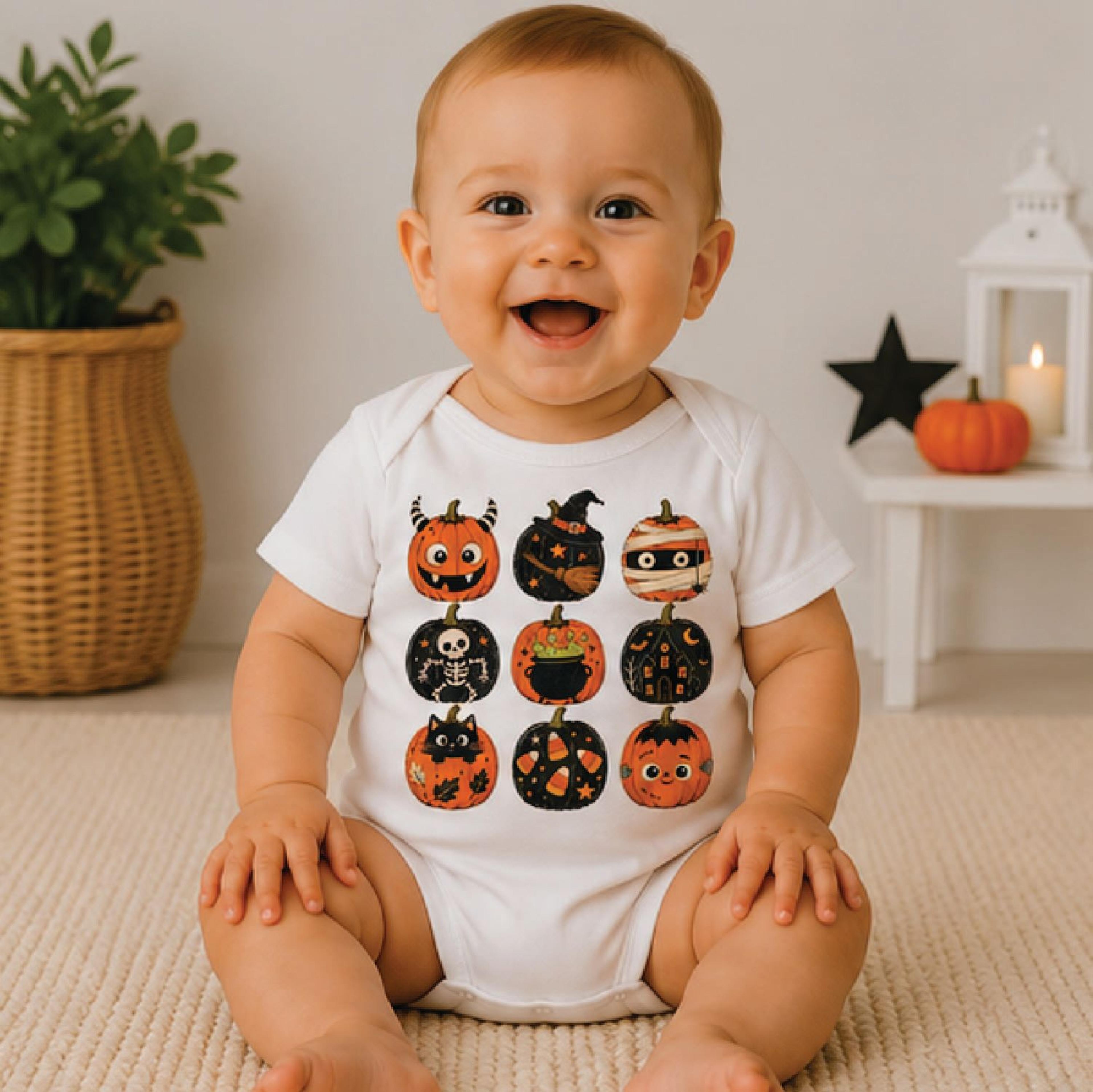 halloween pumpkin grid kids shirt, vintage spooky icons toddler tee, skeleton pumpkin shirt, cute halloween kids gift