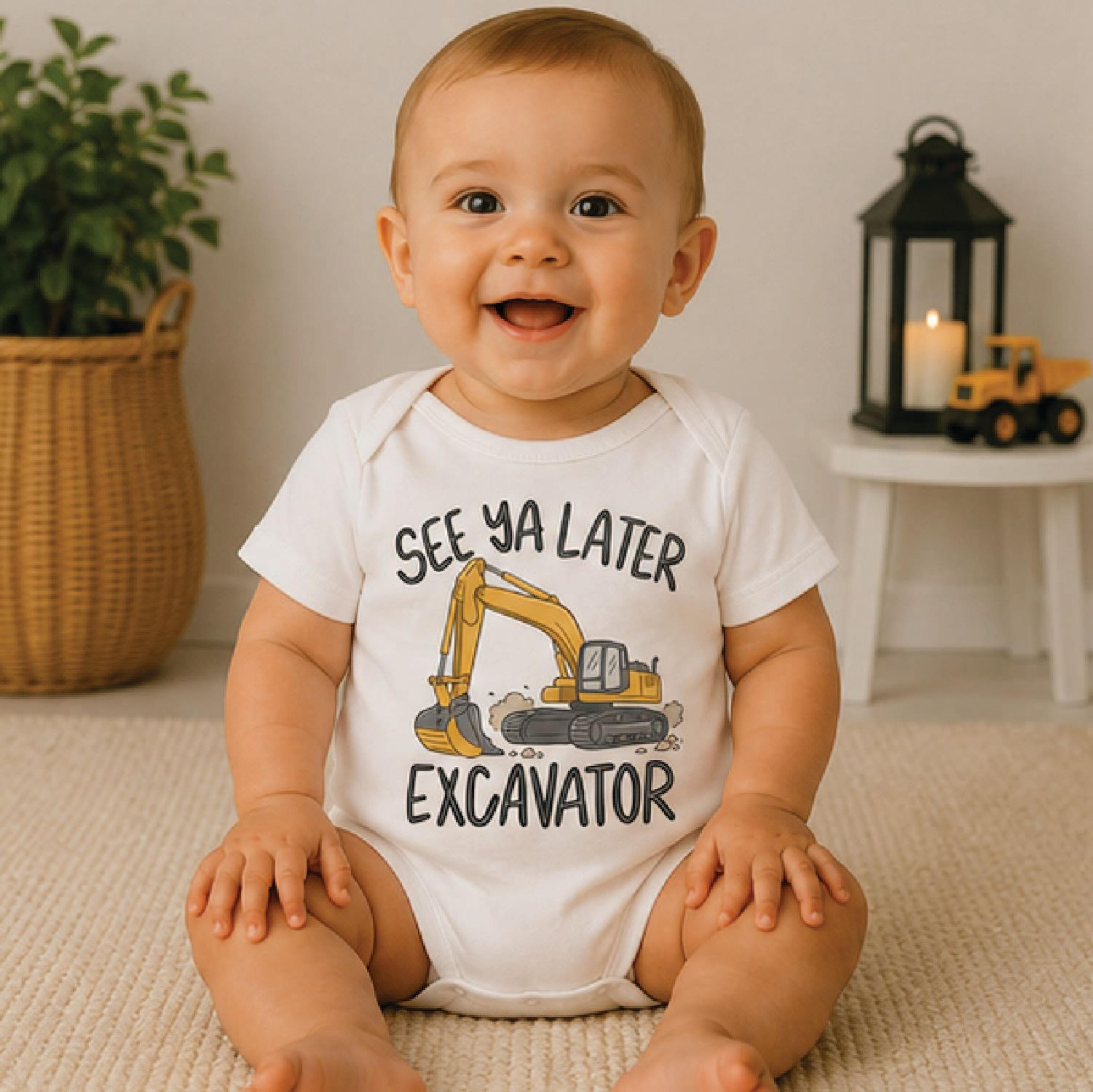 see ya later excavator toddler shirt, funny construction kids tee, digger truck shirt, construction birthday gift