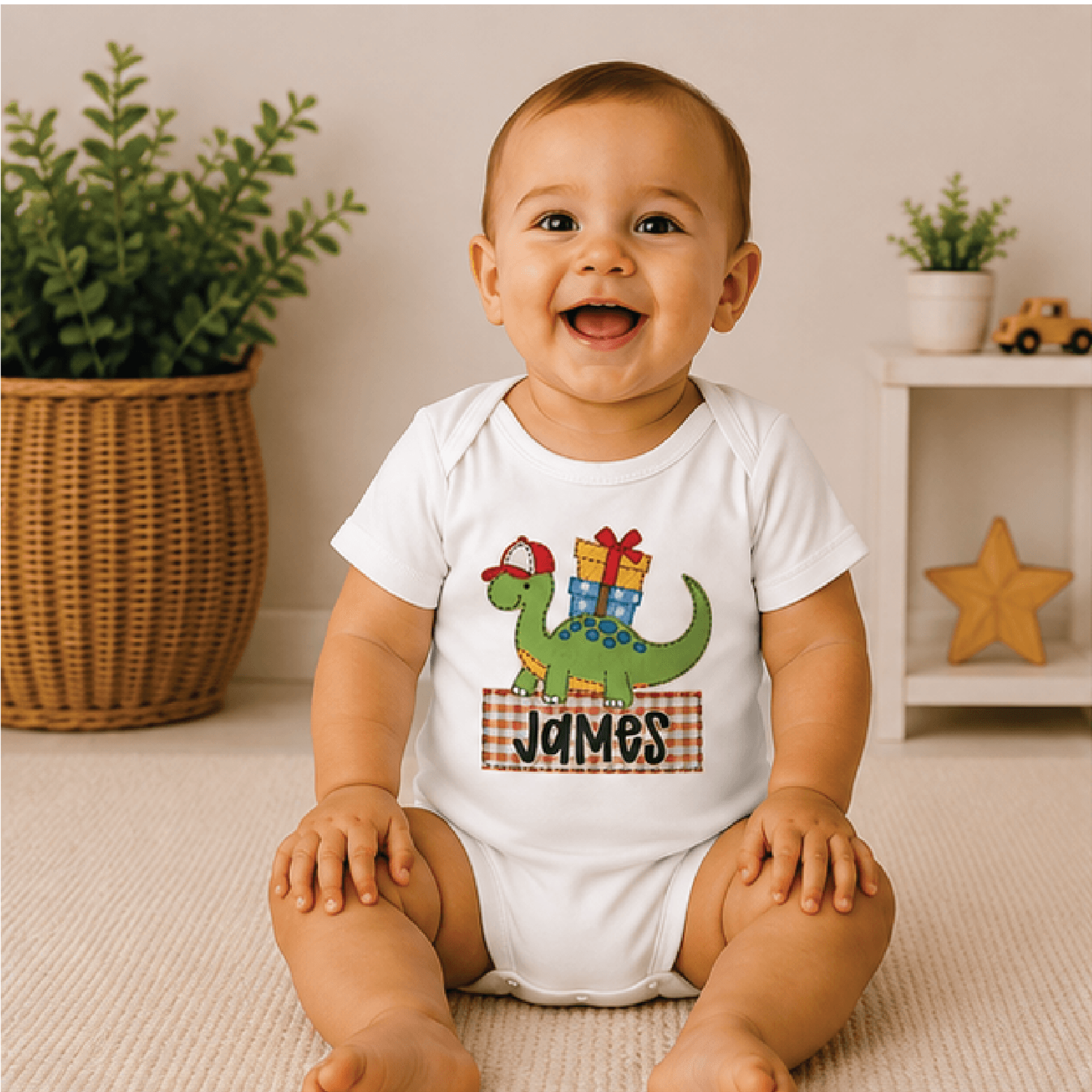 personalized christmas dinosaur shirt, custom name dino toddler tee, kids christmas shirt, holiday dinosaur gift