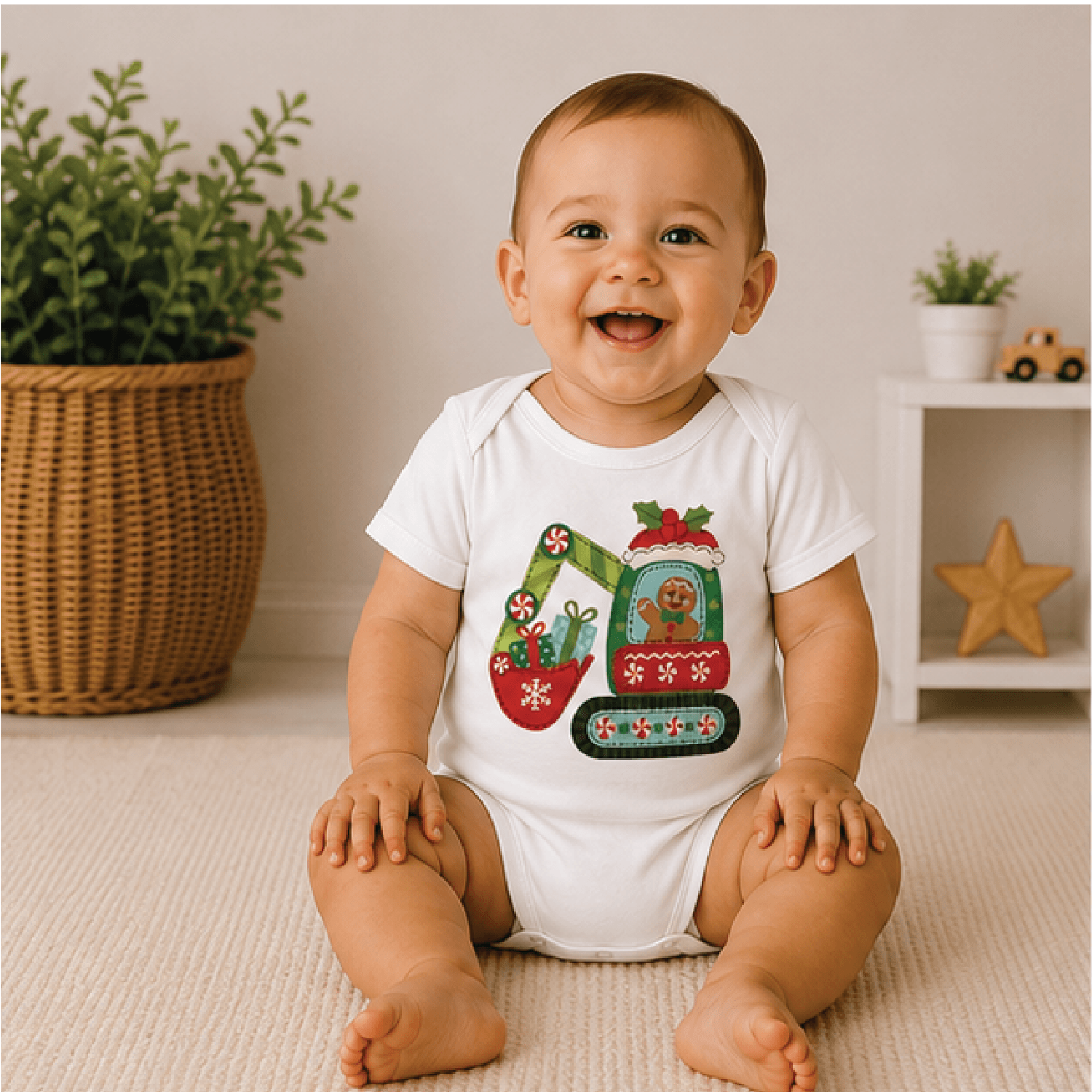 christmas excavator toddler shirt, construction christmas kids tee, digger truck holiday shirt, excavator christmas gift