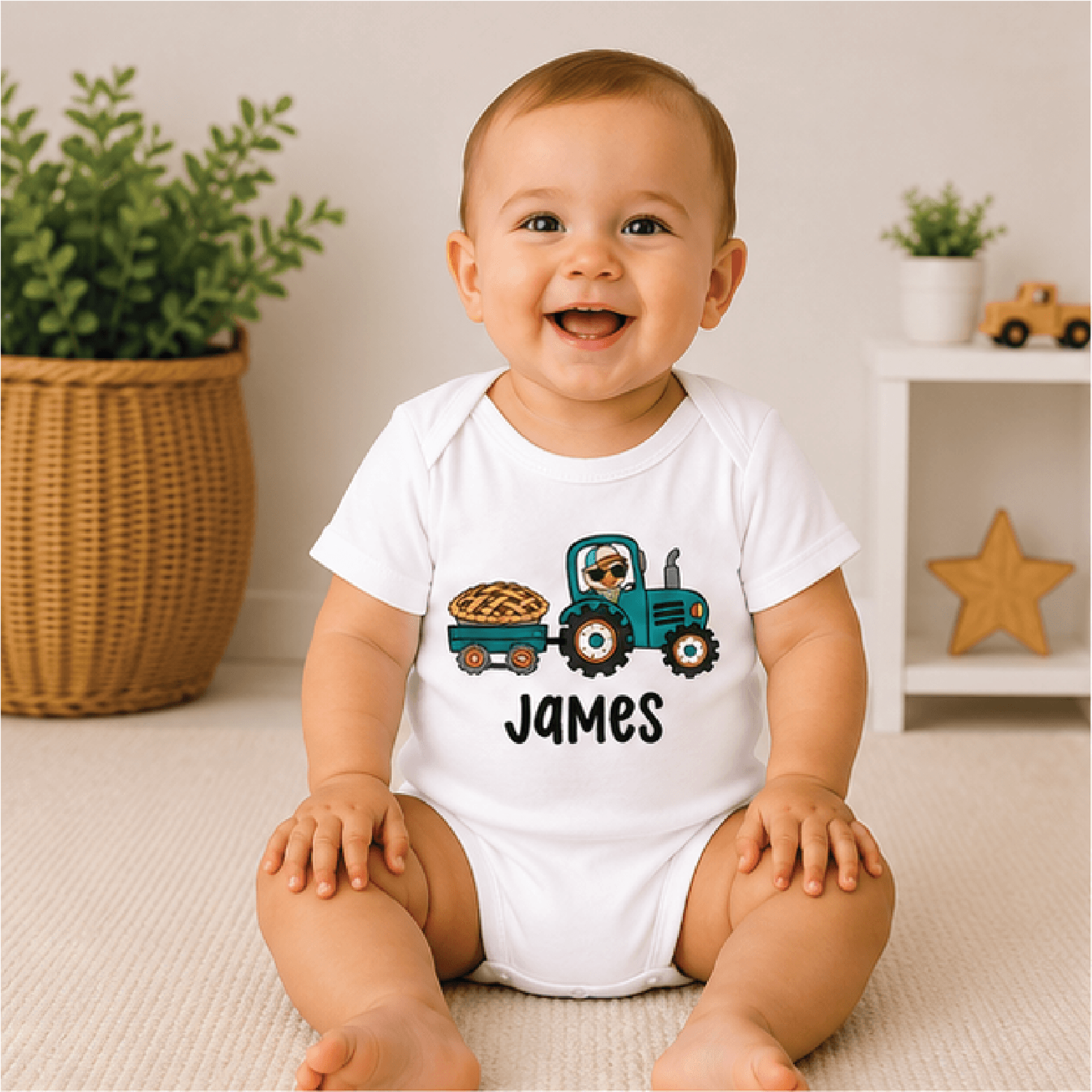 personalized tractor pie shirt, custom name fall toddler tee, thanksgiving farm kids shirt, tractor lover gift