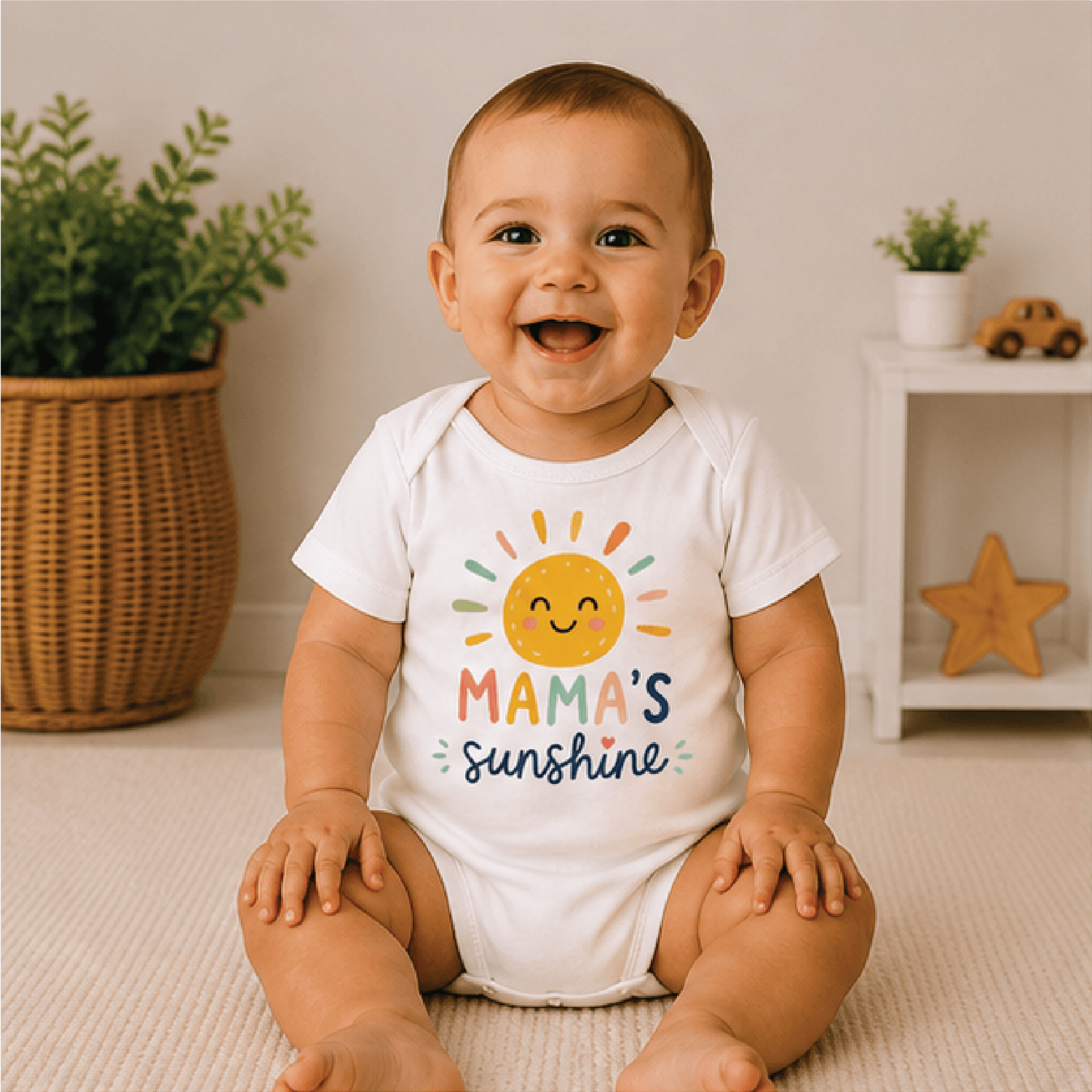 mama's sunshine baby bodysuit, cute sun baby onesie, boho newborn outfit, sweet mommy baby shower gift