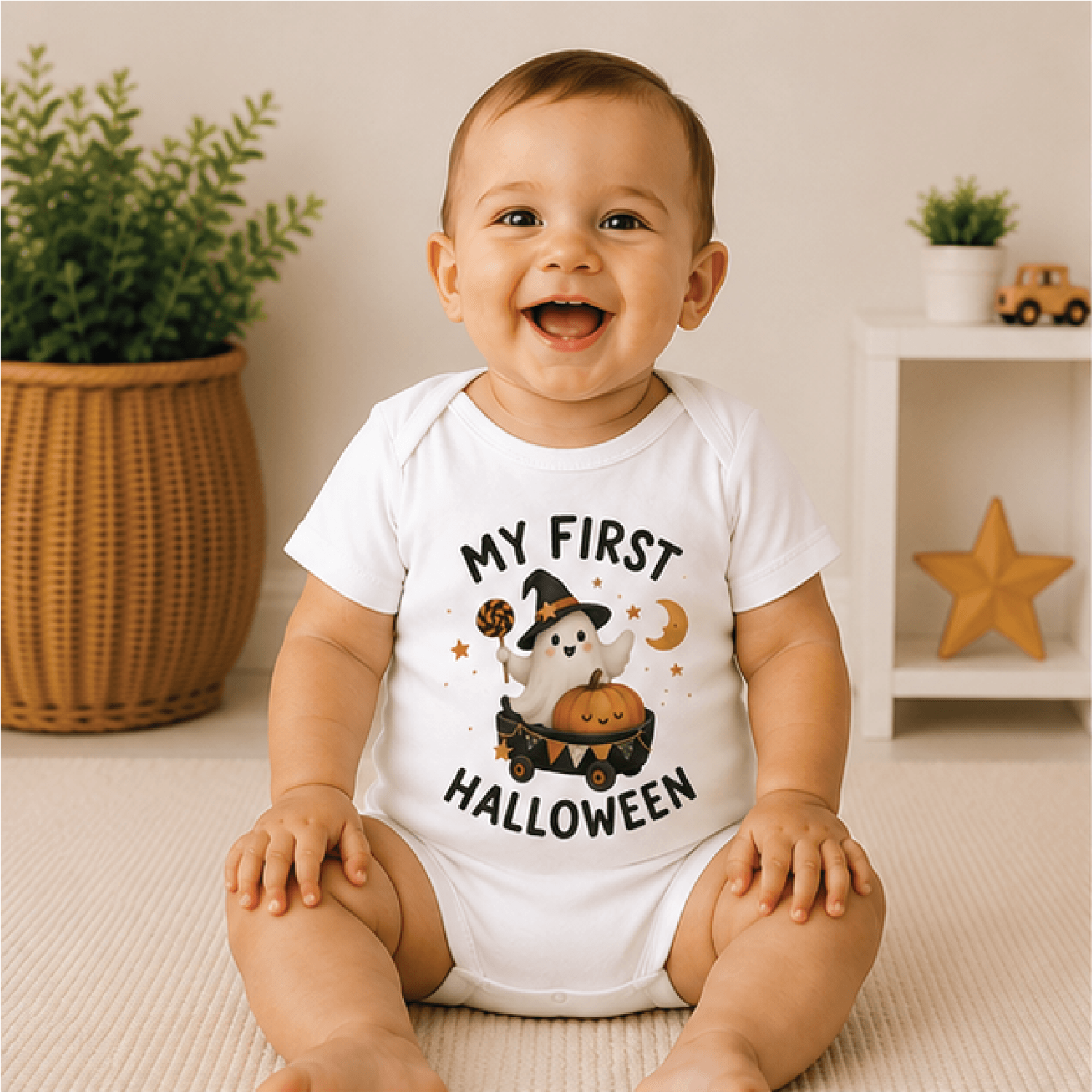 my first halloween baby bodysuit, cute spooky baby onesie, first halloween newborn outfit, halloween baby gift