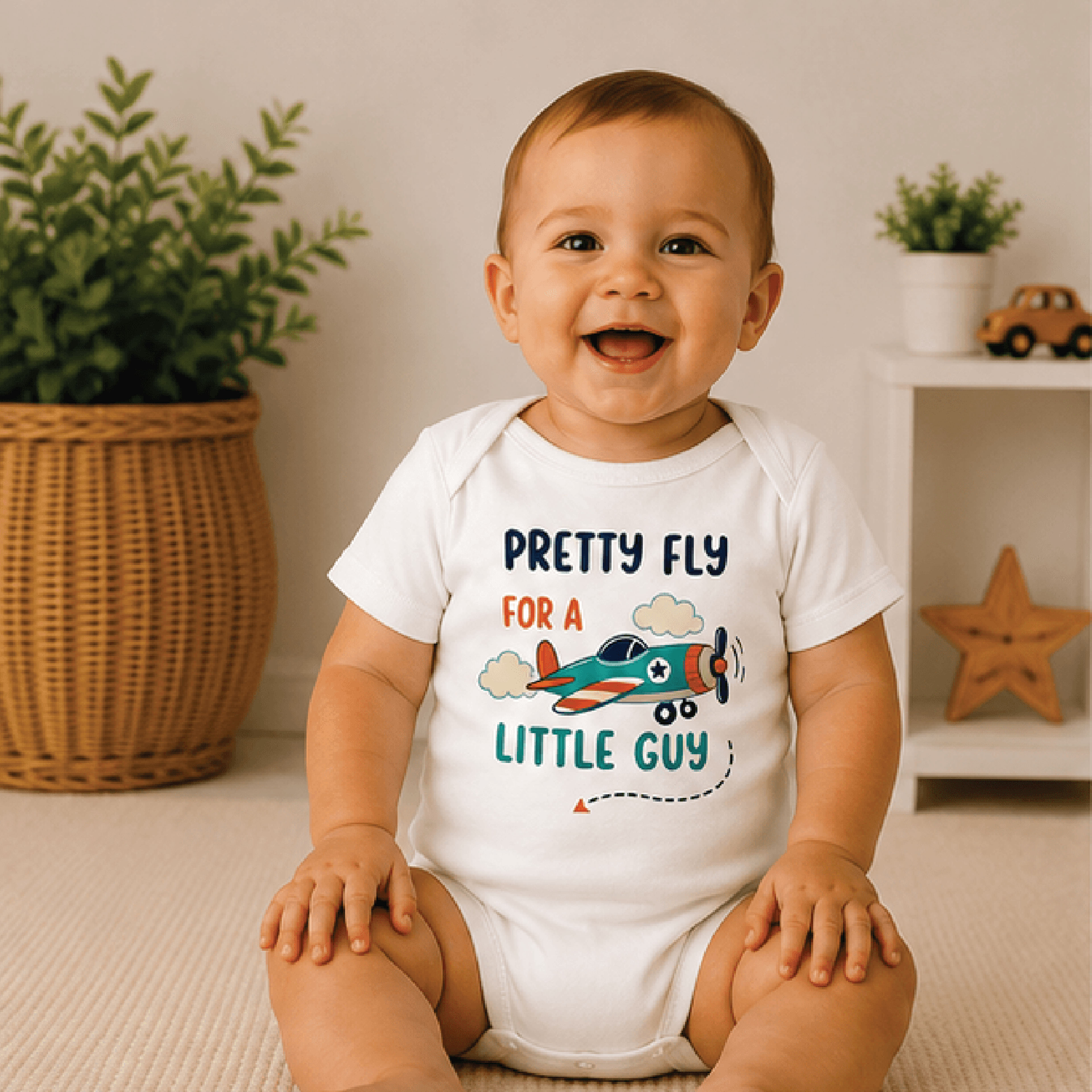 pretty fly for a little guy baby bodysuit, funny baby boy onesie, cute newborn outfit, baby shower gift for boys