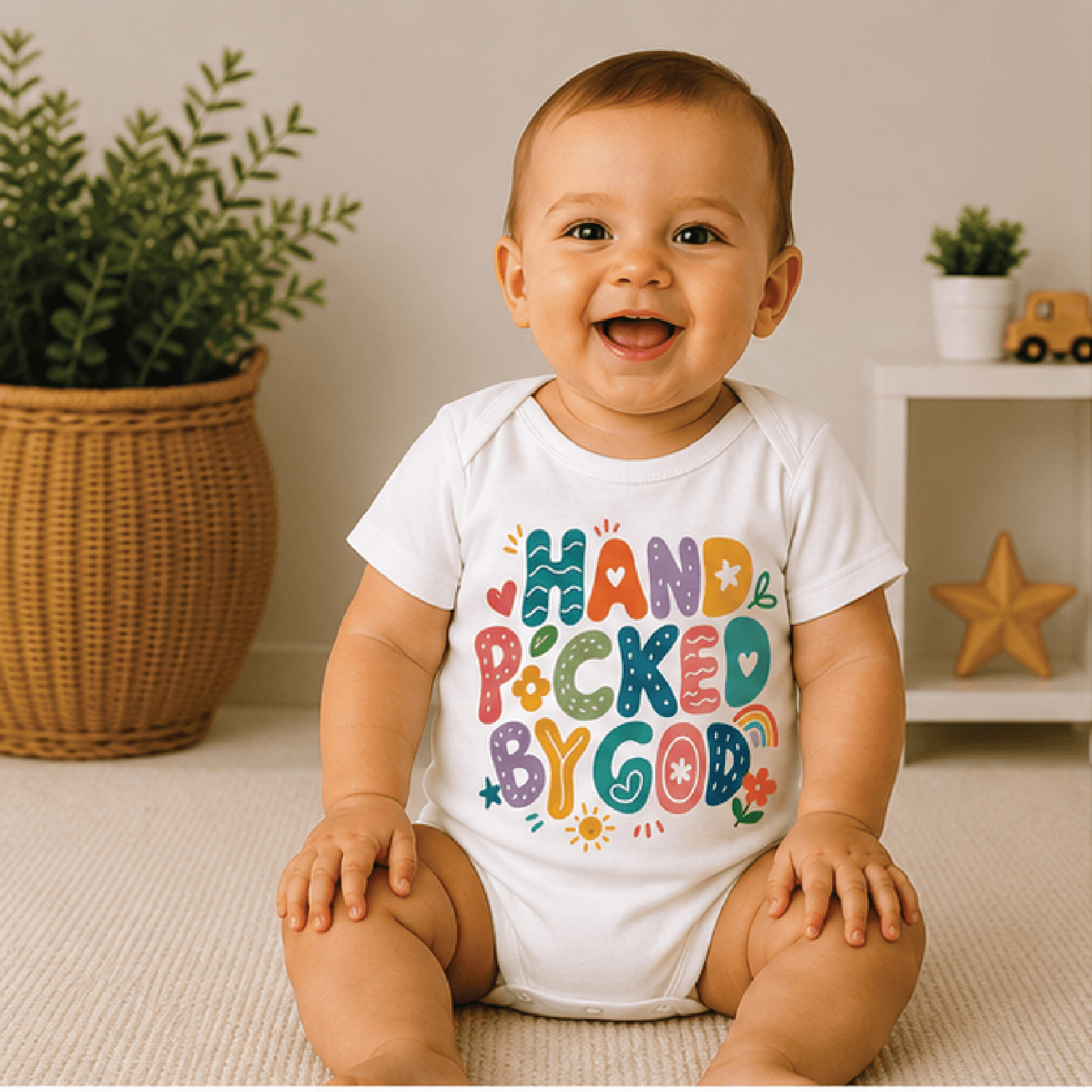 hand picked by god toddler shirt, christian kids tee, faith based childrens shirt, religious gift for boys and girls
