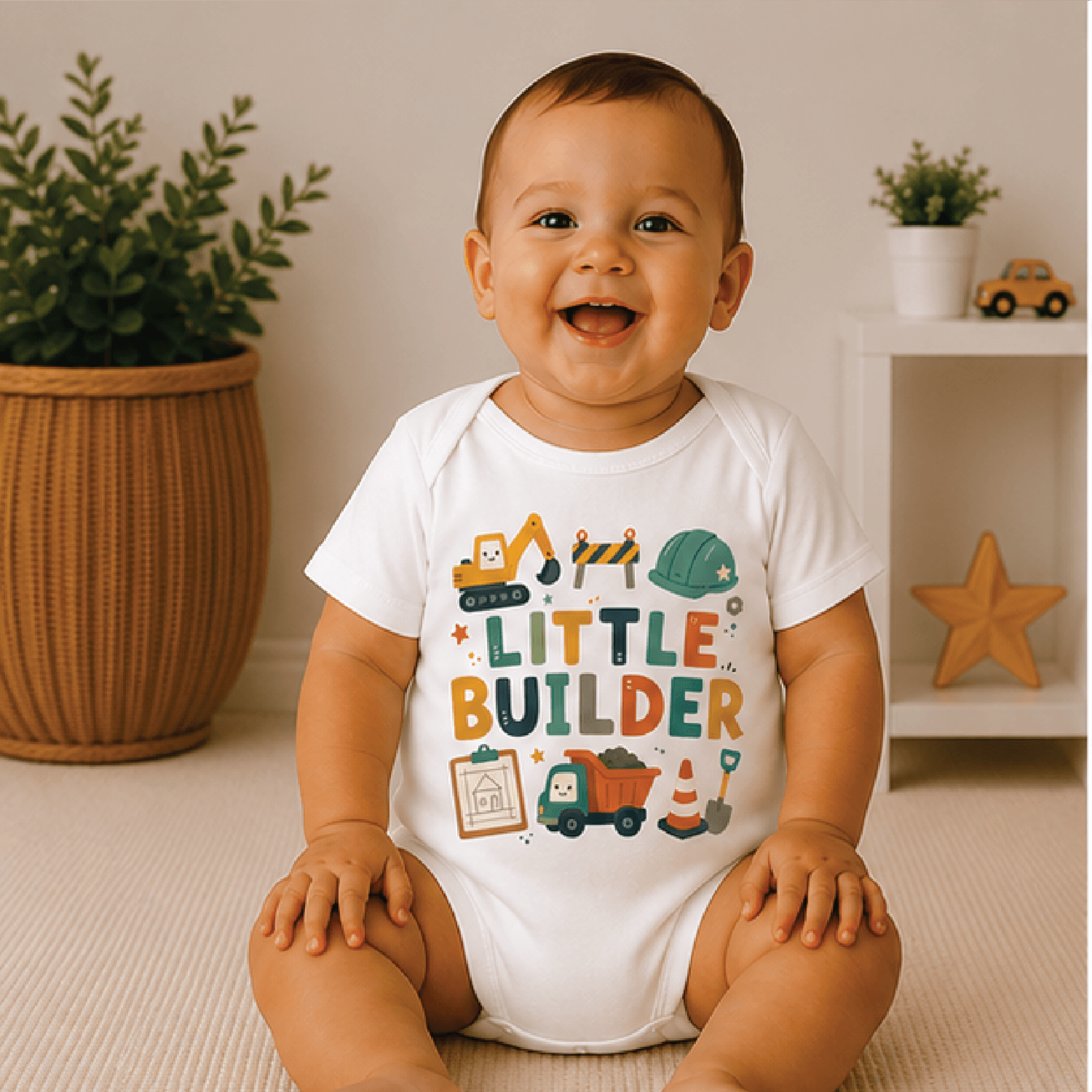little builder baby bodysuit, construction baby onesie, cute builder newborn outfit, construction baby shower gift
