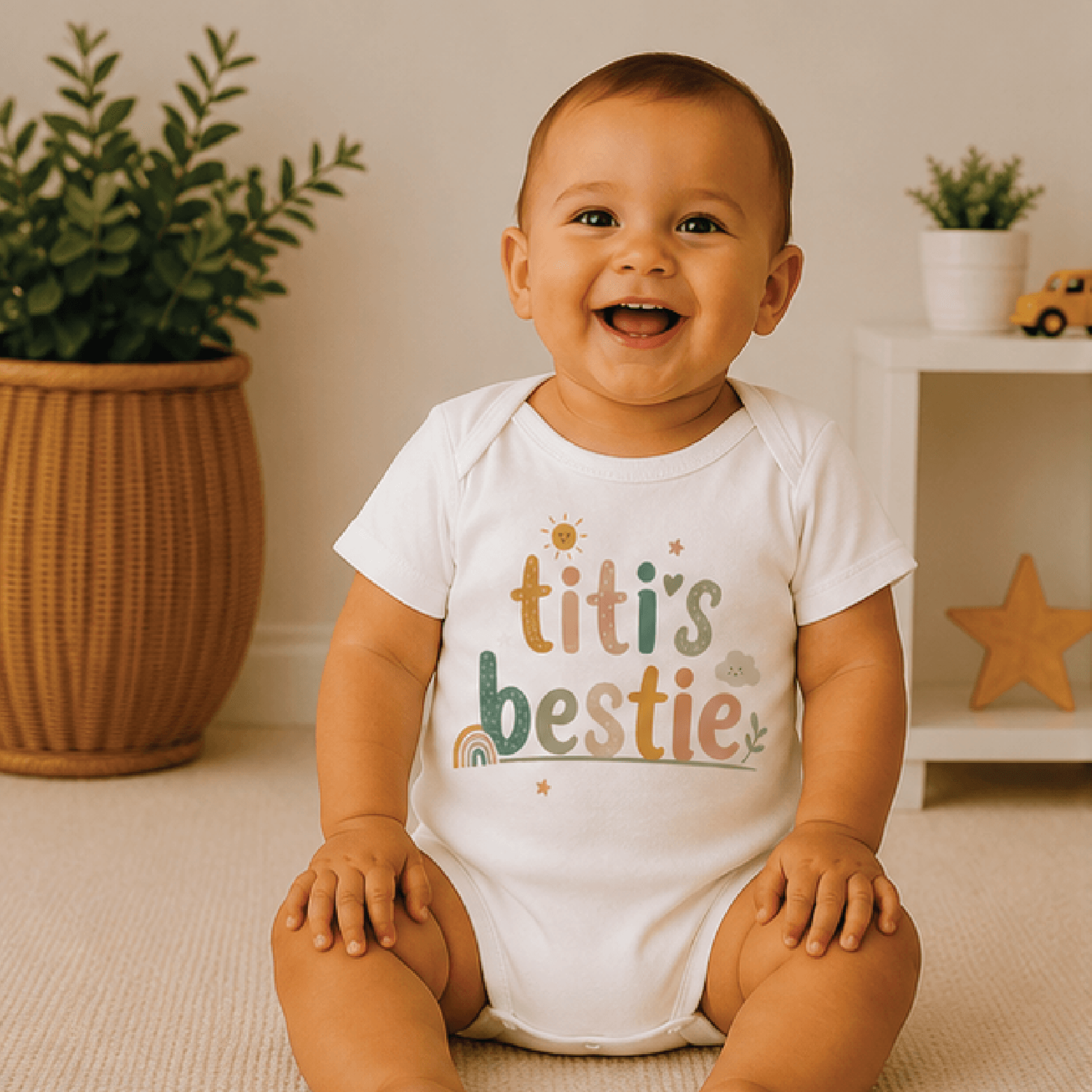titis bestie baby bodysuit, cute titi baby onesie, aunt and baby best friend outfit, new titi baby shower gift