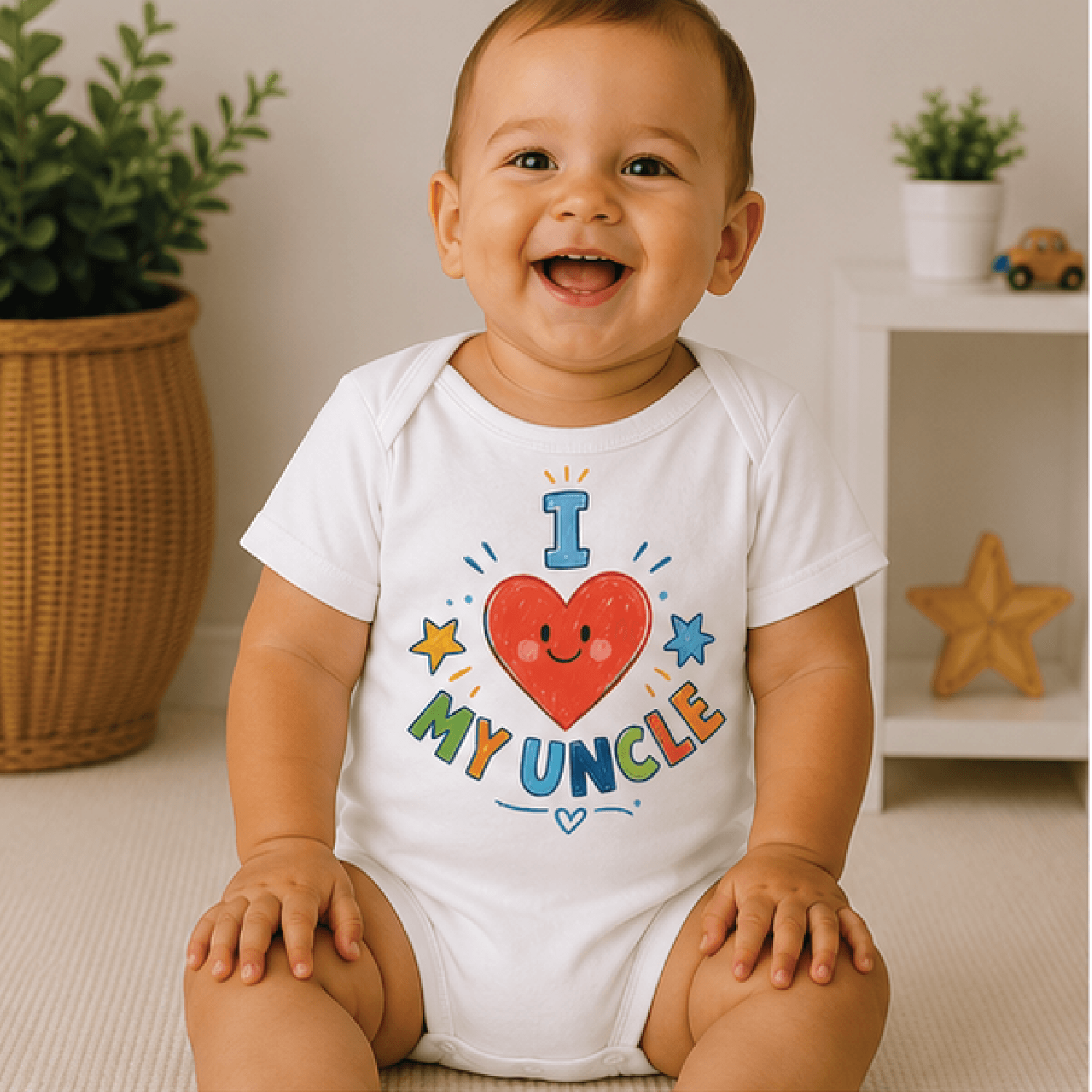 i love my uncle baby bodysuit, uncle and baby onesie, cute niece nephew outfit, new uncle gift for baby