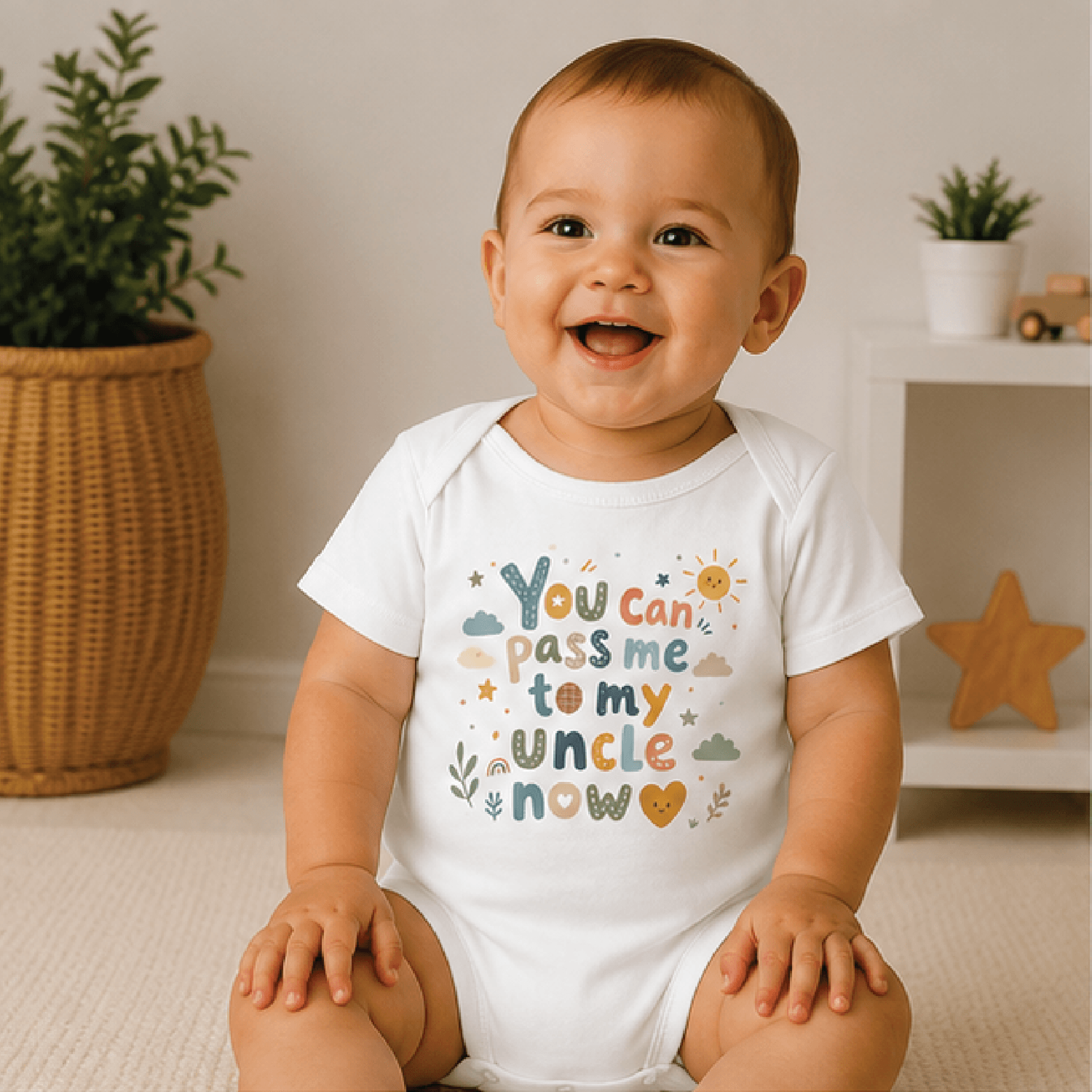 you can pass me to my uncle now baby bodysuit, funny uncle baby onesie, cute niece nephew outfit, new uncle gift