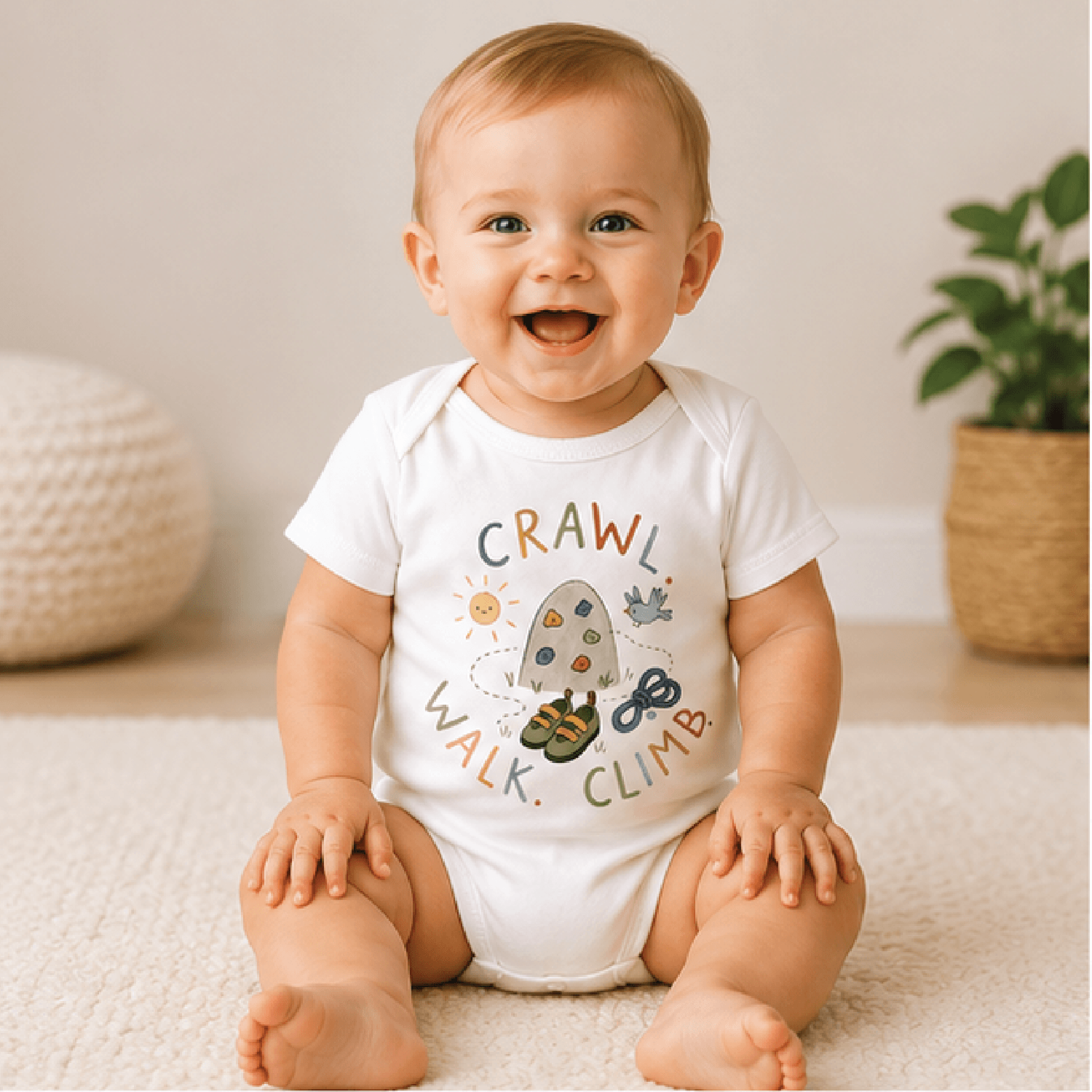 crawl walk climb baby bodysuit, rock climbing baby onesie, adventure newborn outfit, climber baby shower gift