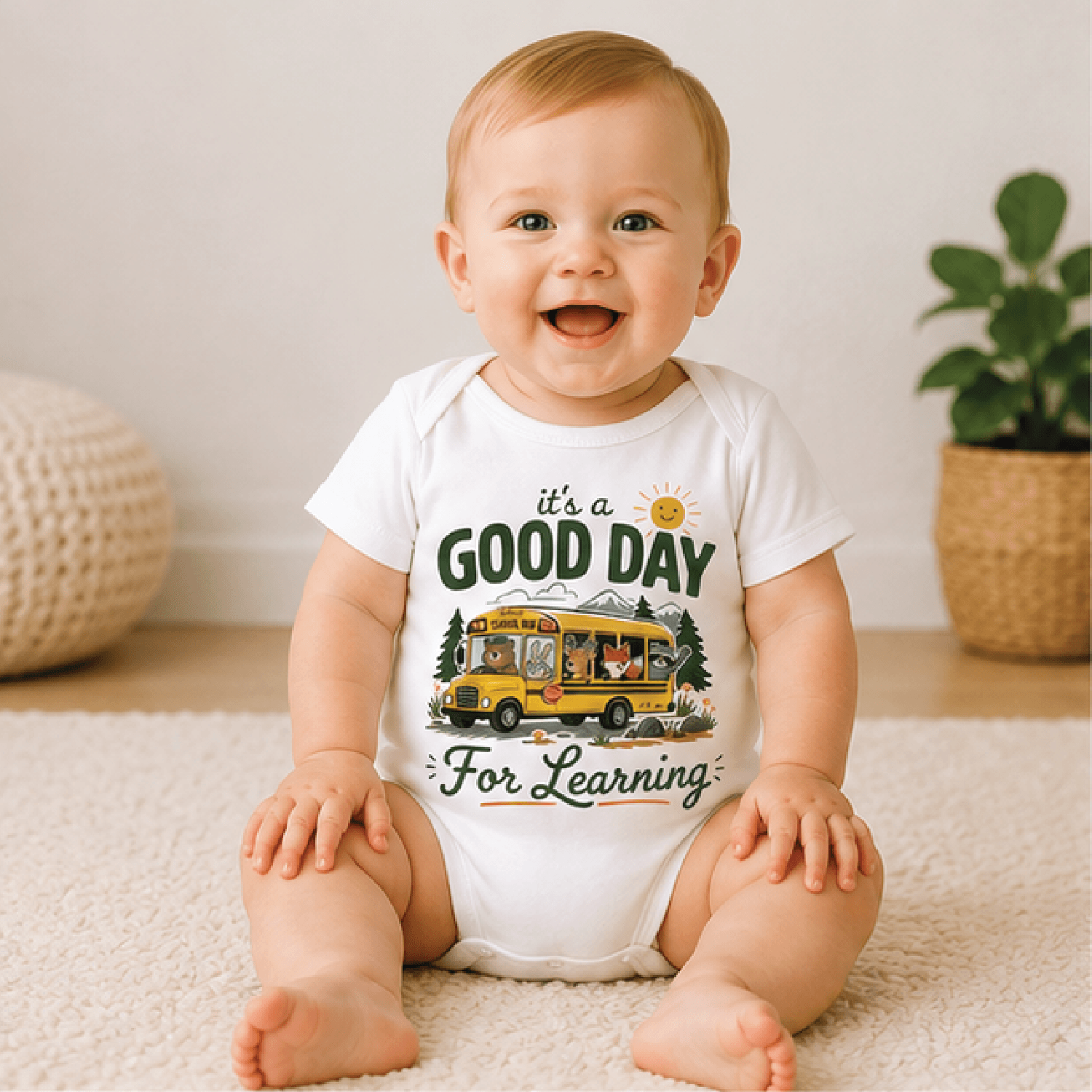 good day for learning kids shirt, woodland animals toddler tee, back to school nature shirt, cute classroom outfit