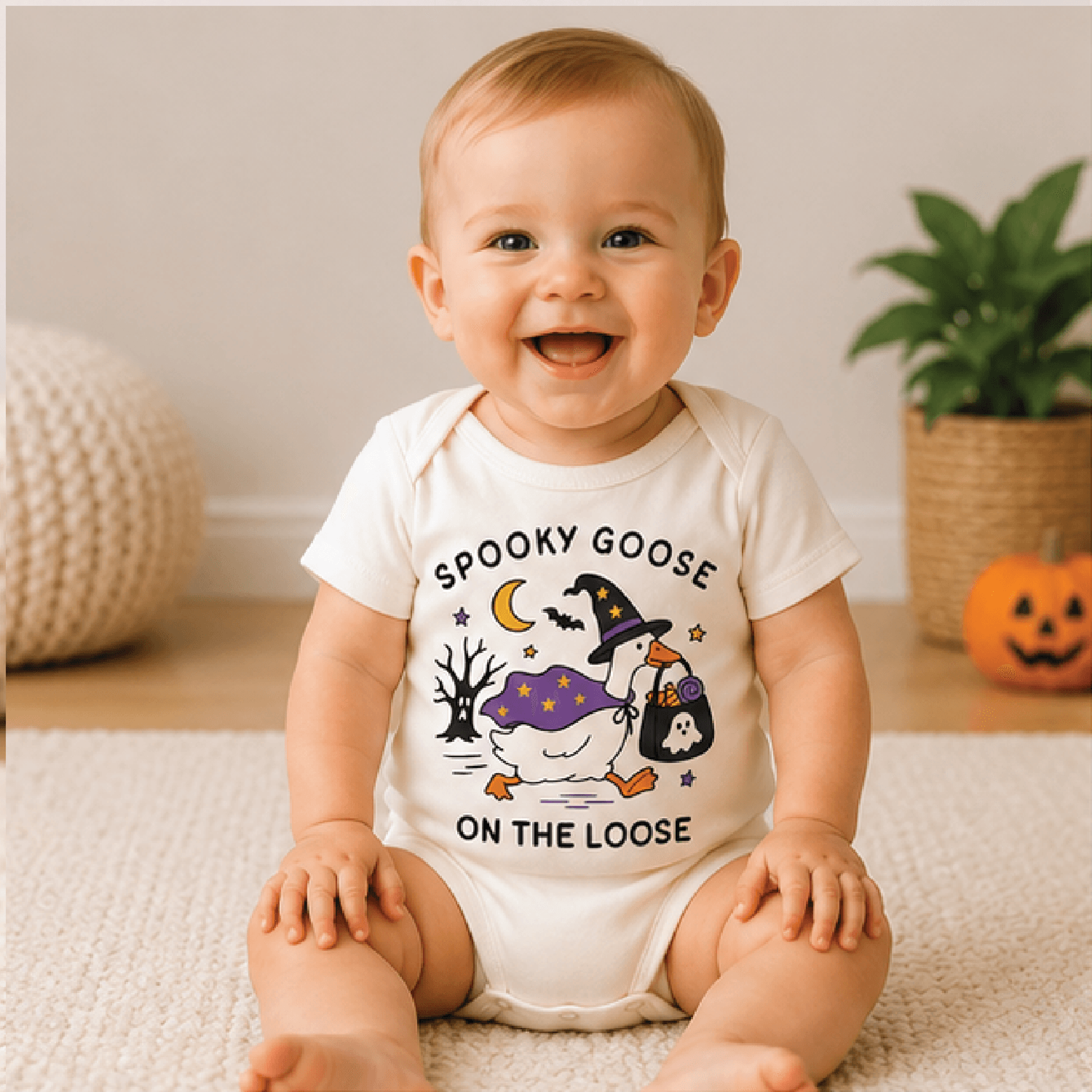 spooky goose on the loose kids shirt, funny halloween toddler tee, silly goose fall shirt, cute spooky season outfit