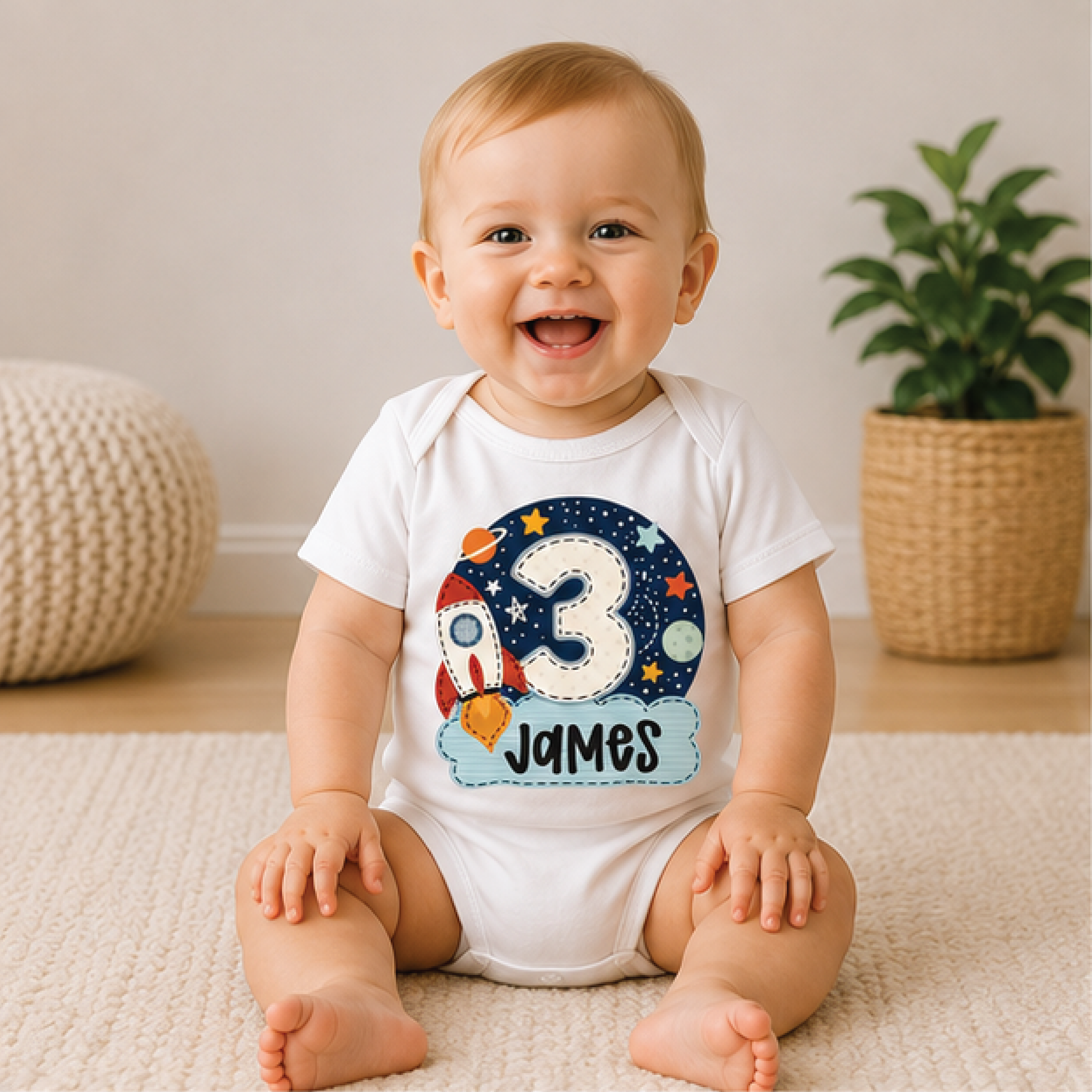 personalized 3rd birthday space shirt, custom name toddler tee, three space birthday shirt, astronaut party kids outfit