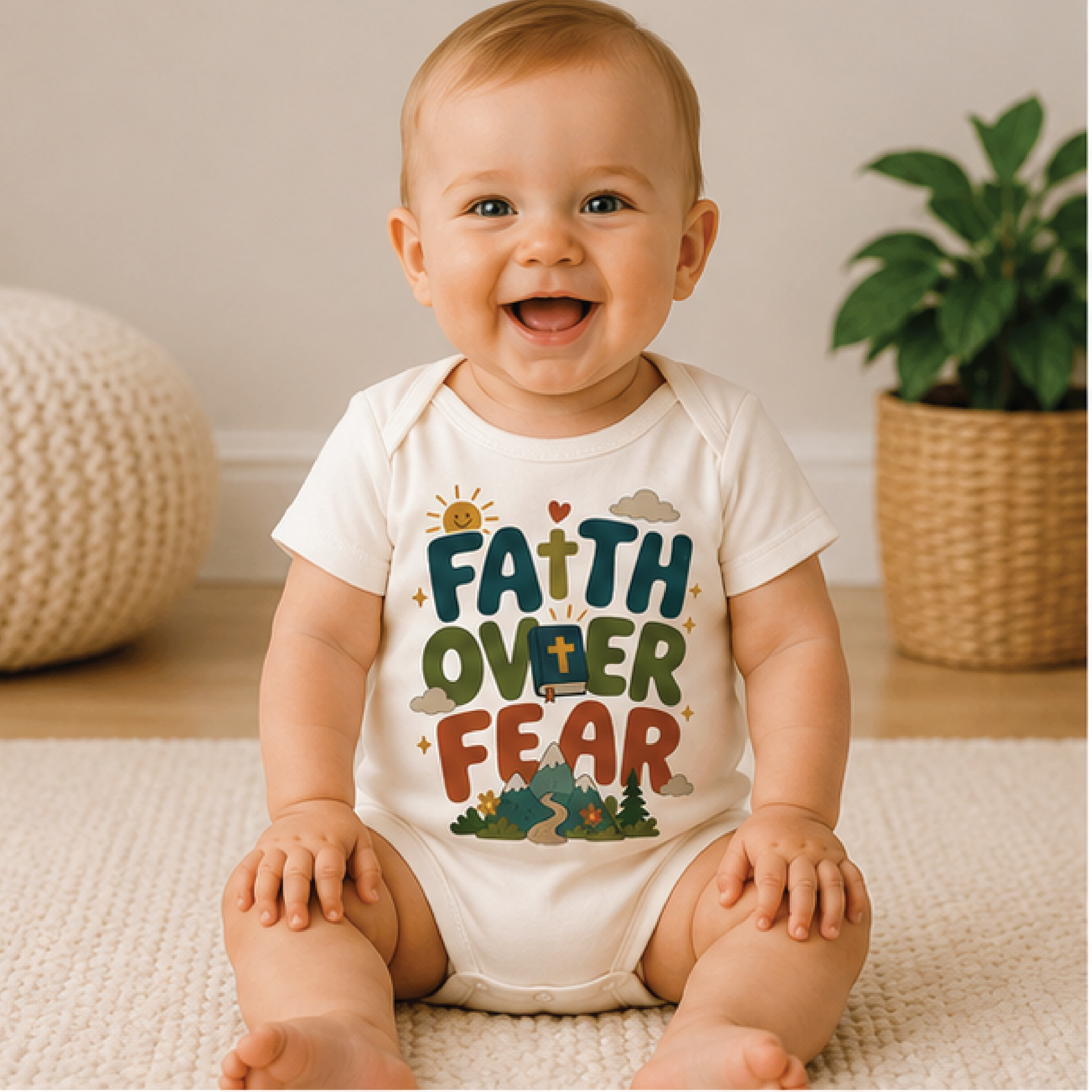 faith over fear kids shirt, christian toddler tee, inspirational faith t-shirt, religious bible gift for boys girls
