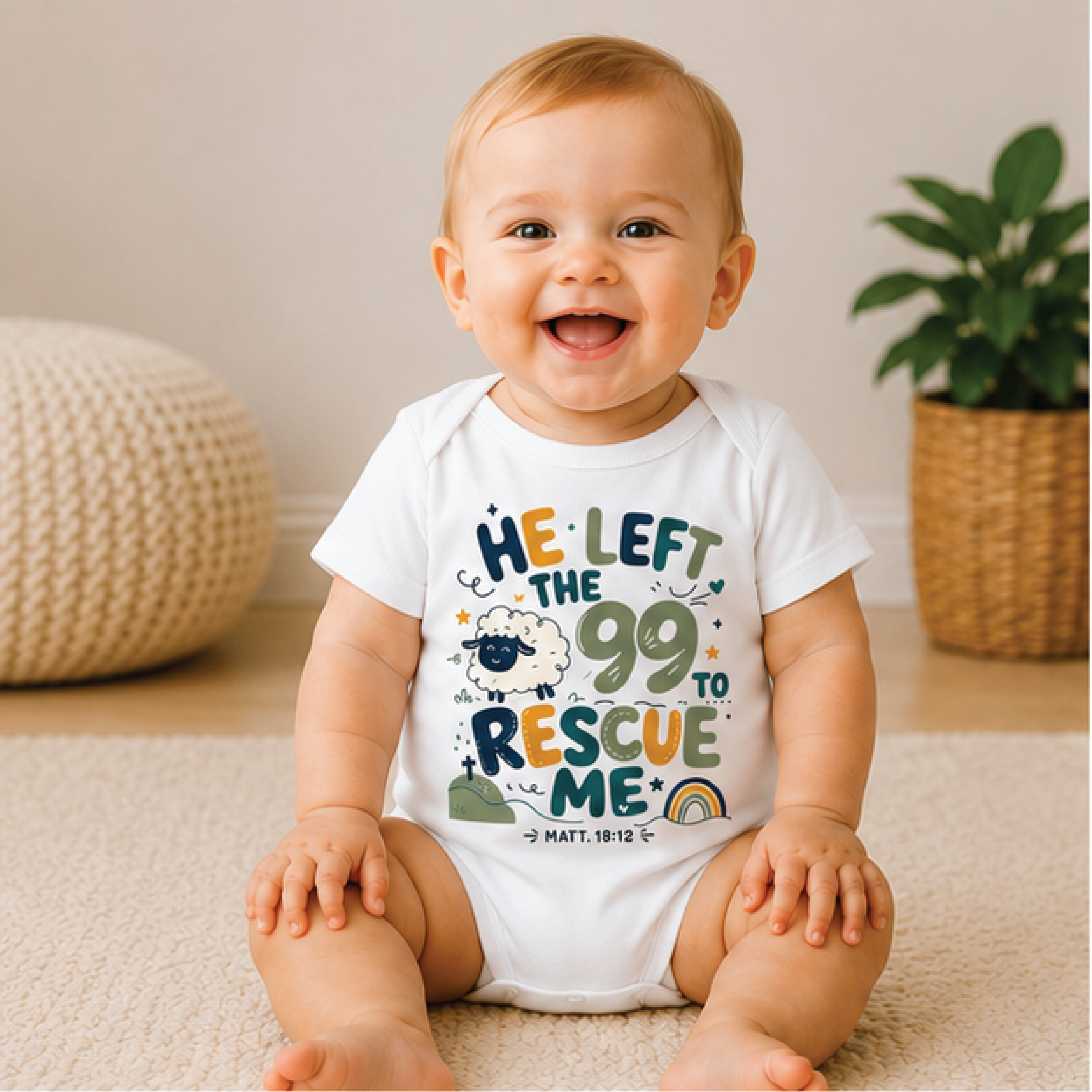 he left the 99 to rescue me kids shirt, christian toddler tee, lost sheep bible verse shirt, jesus faith gift for kids