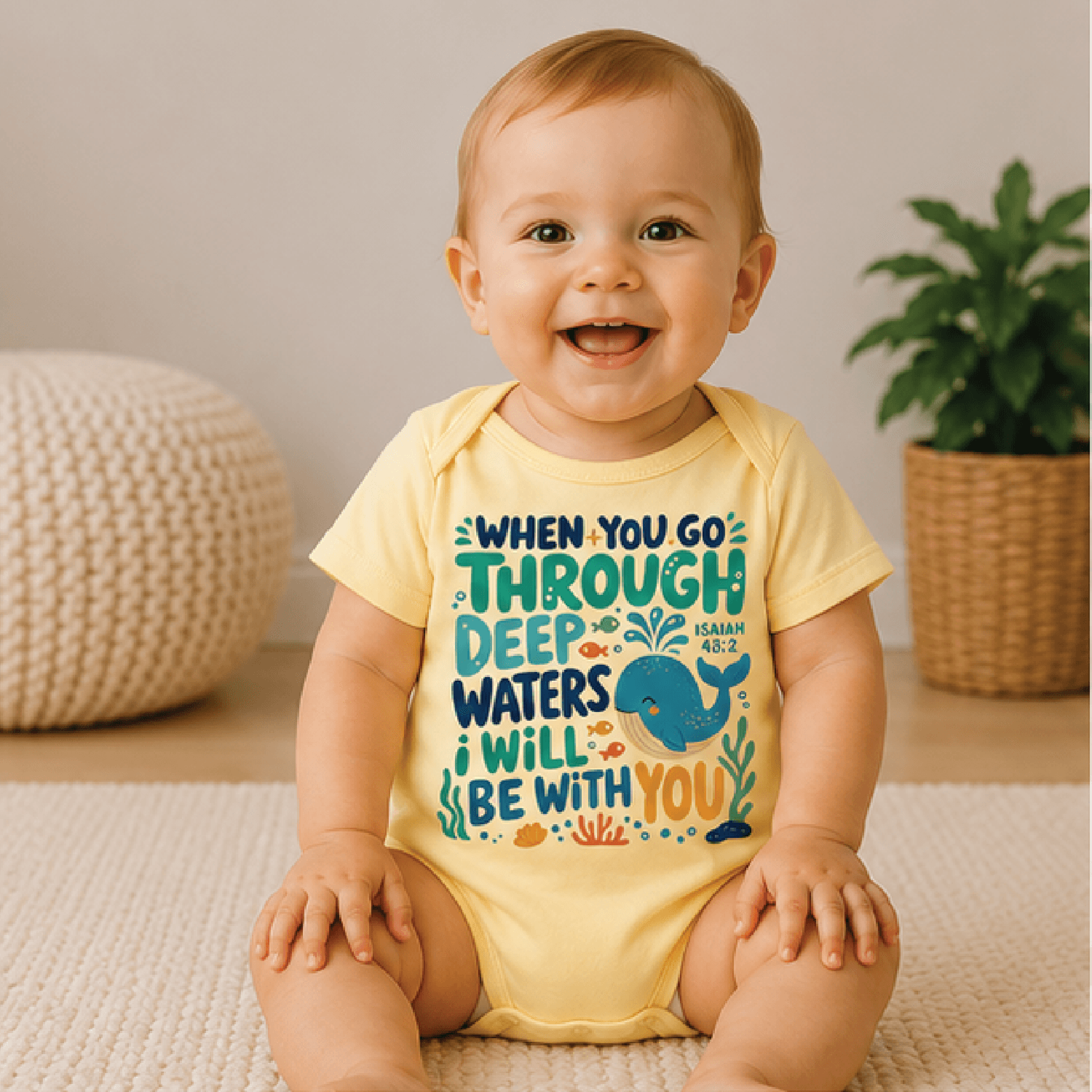 when you go through deep waters kids shirt, isaiah 43 2 christian toddler tee, bible verse faith shirt, christian gift
