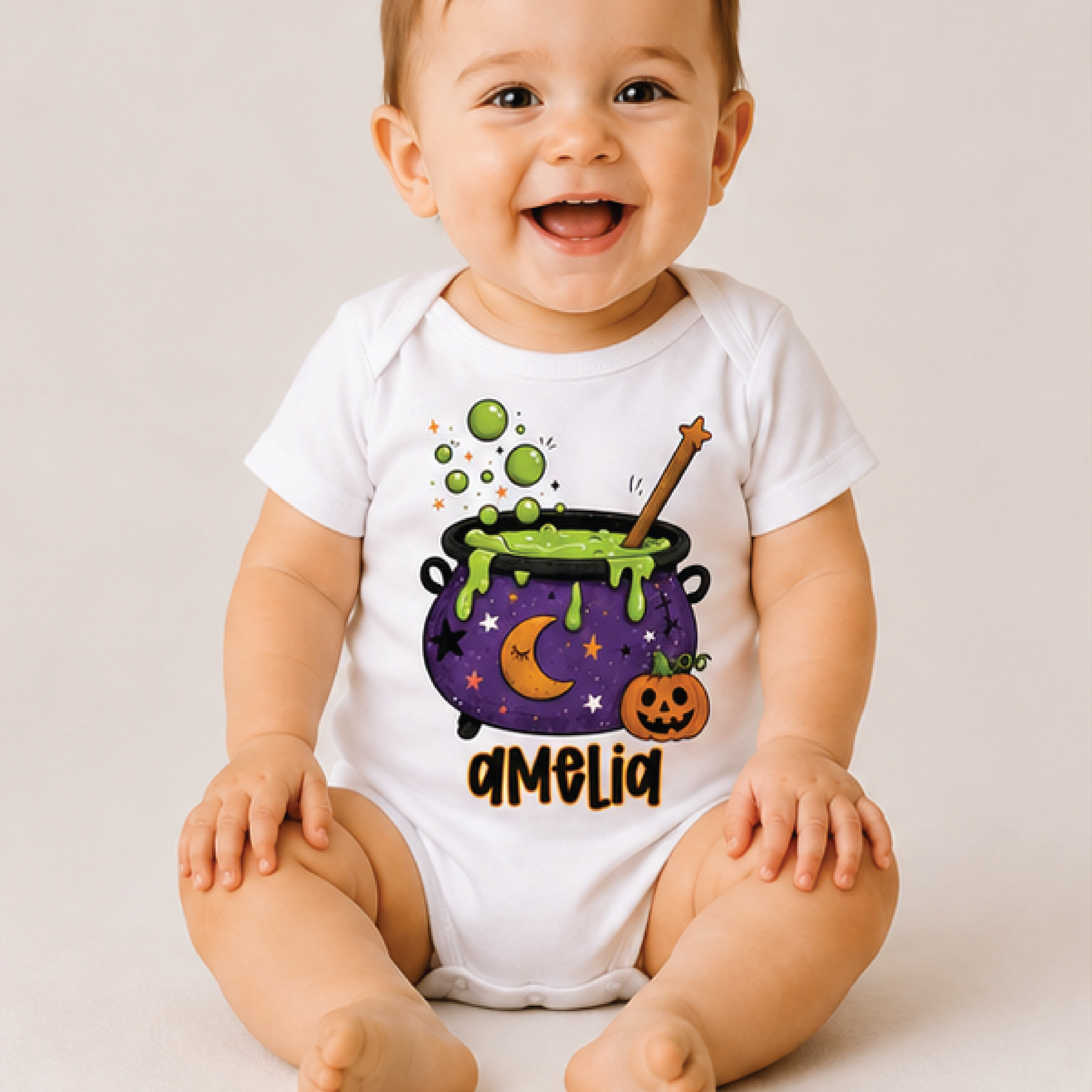 personalized cauldron halloween shirt, custom name kids tee, witchy toddler shirt, cute spooky trick or treat outfit