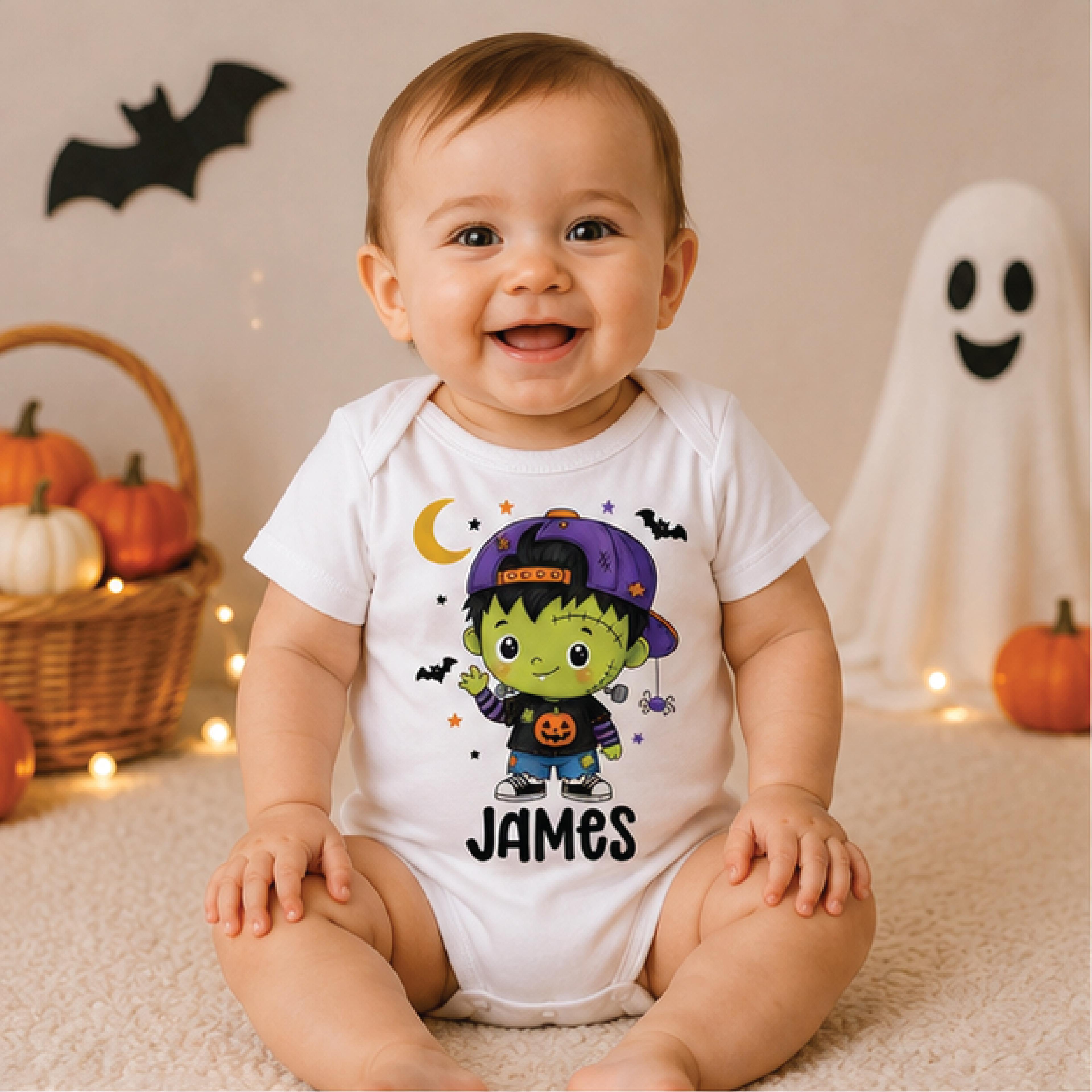 personalized halloween kids shirt, custom name pumpkin toddler tee, spooky boys girls shirt, trick or treat fall outfit