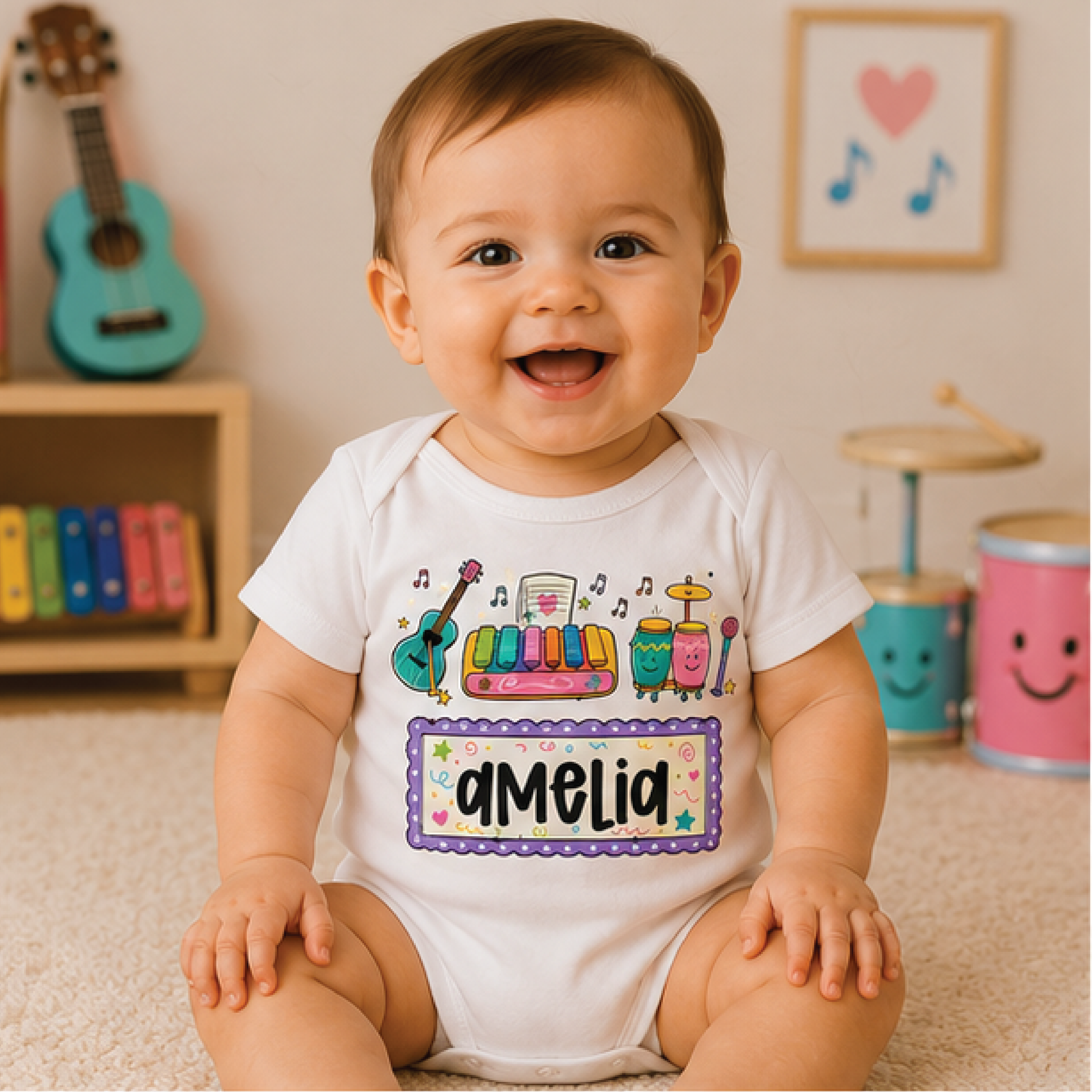 personalized music kids shirt, custom name toddler tee, musical instruments kids t-shirt, young musician birthday gift