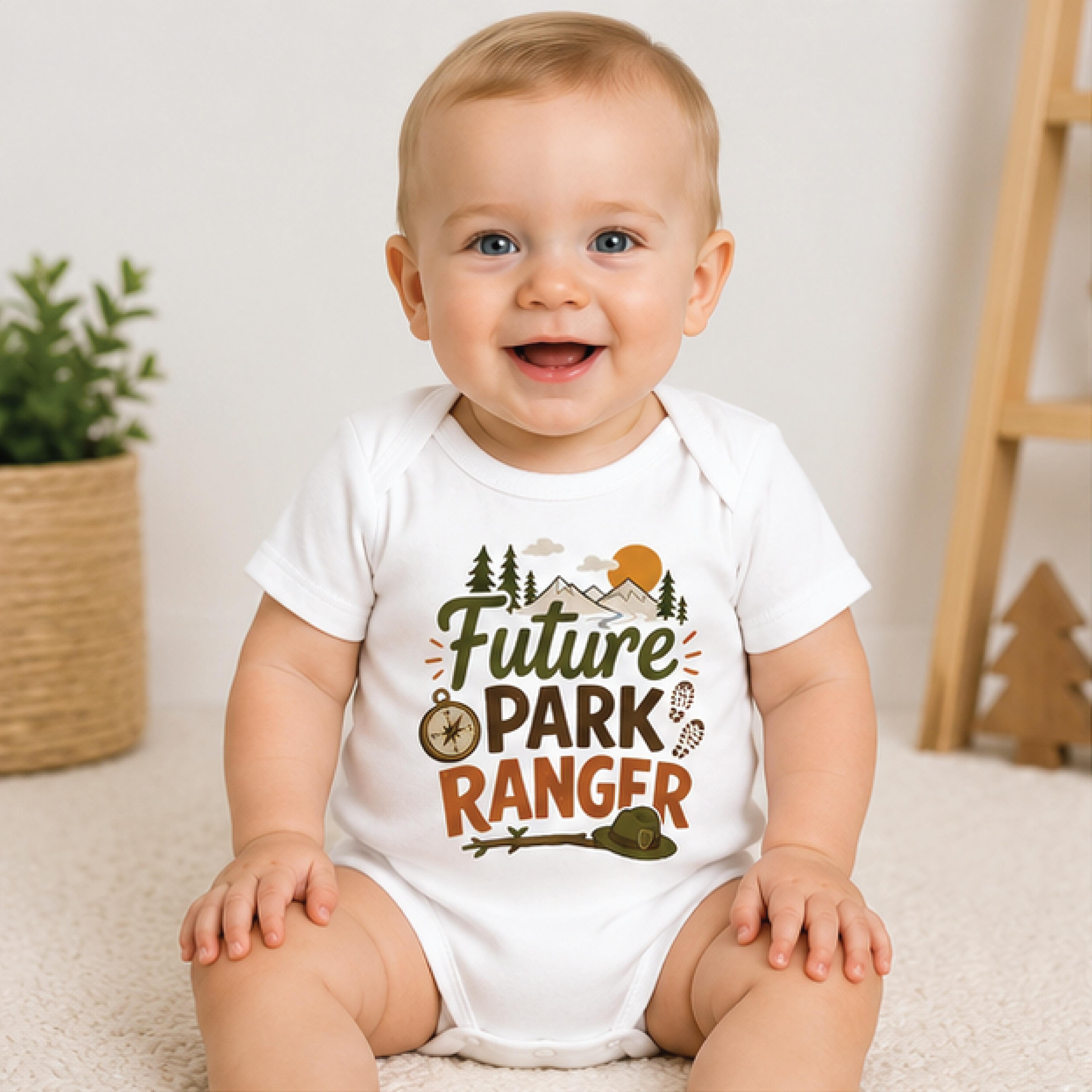 future park ranger baby bodysuit, outdoor adventure baby onesie, national parks newborn outfit, nature lover baby gift