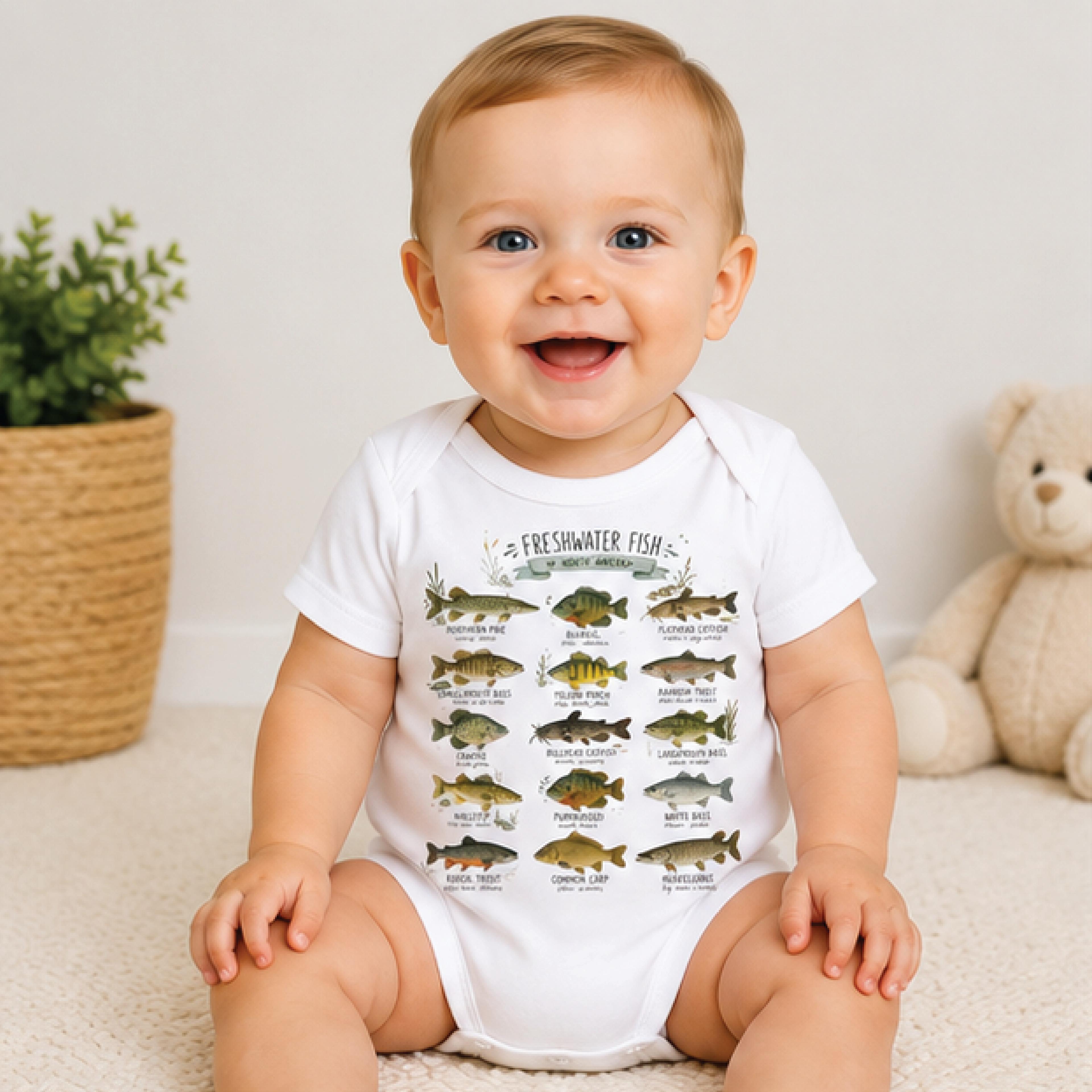 freshwater fish toddler shirt, fish field guide kids tee, fishing nature t-shirt, little angler outdoor gift for kids