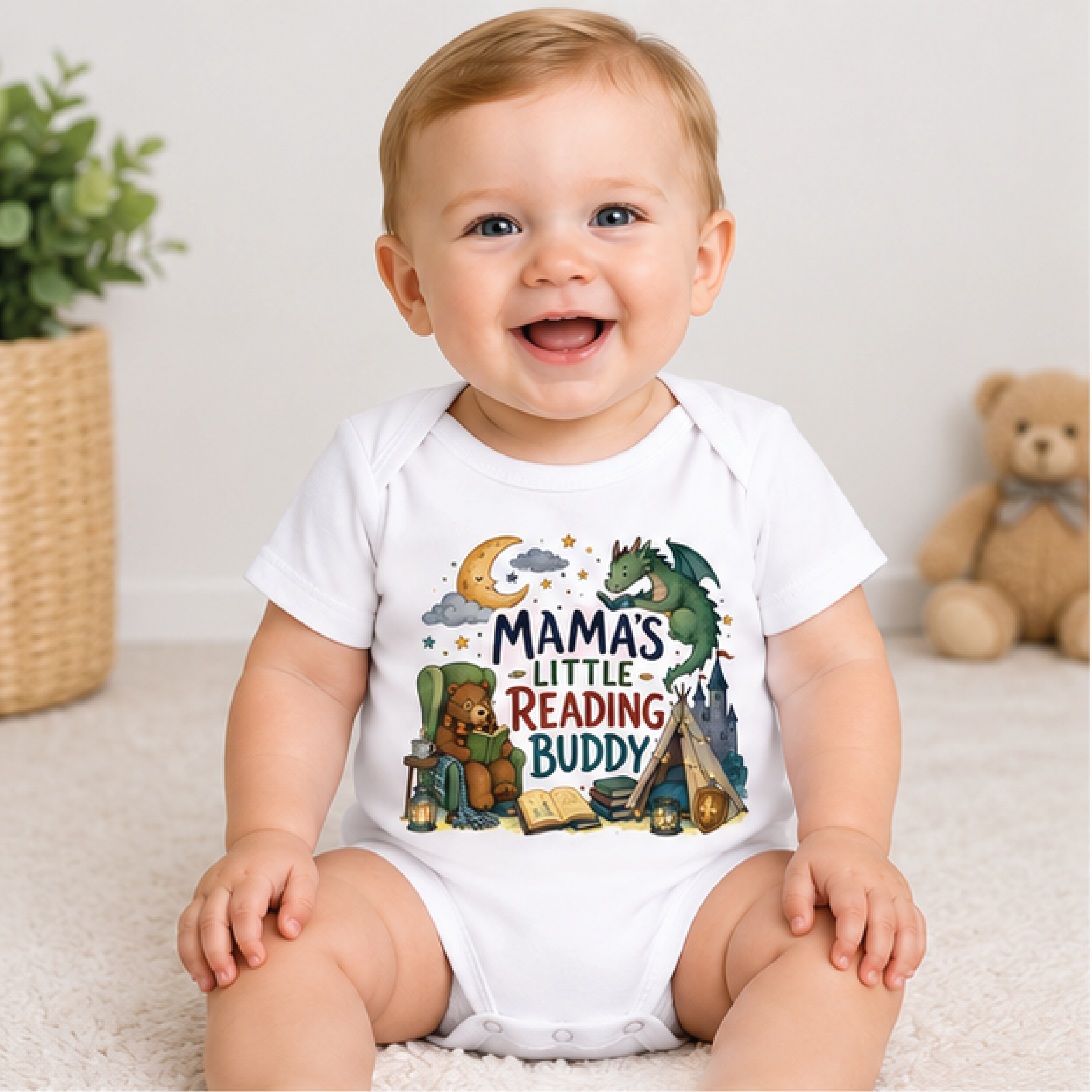 mamas little reading buddy baby bodysuit, book lover baby onesie, little bookworm newborn outfit, reader baby shower gif