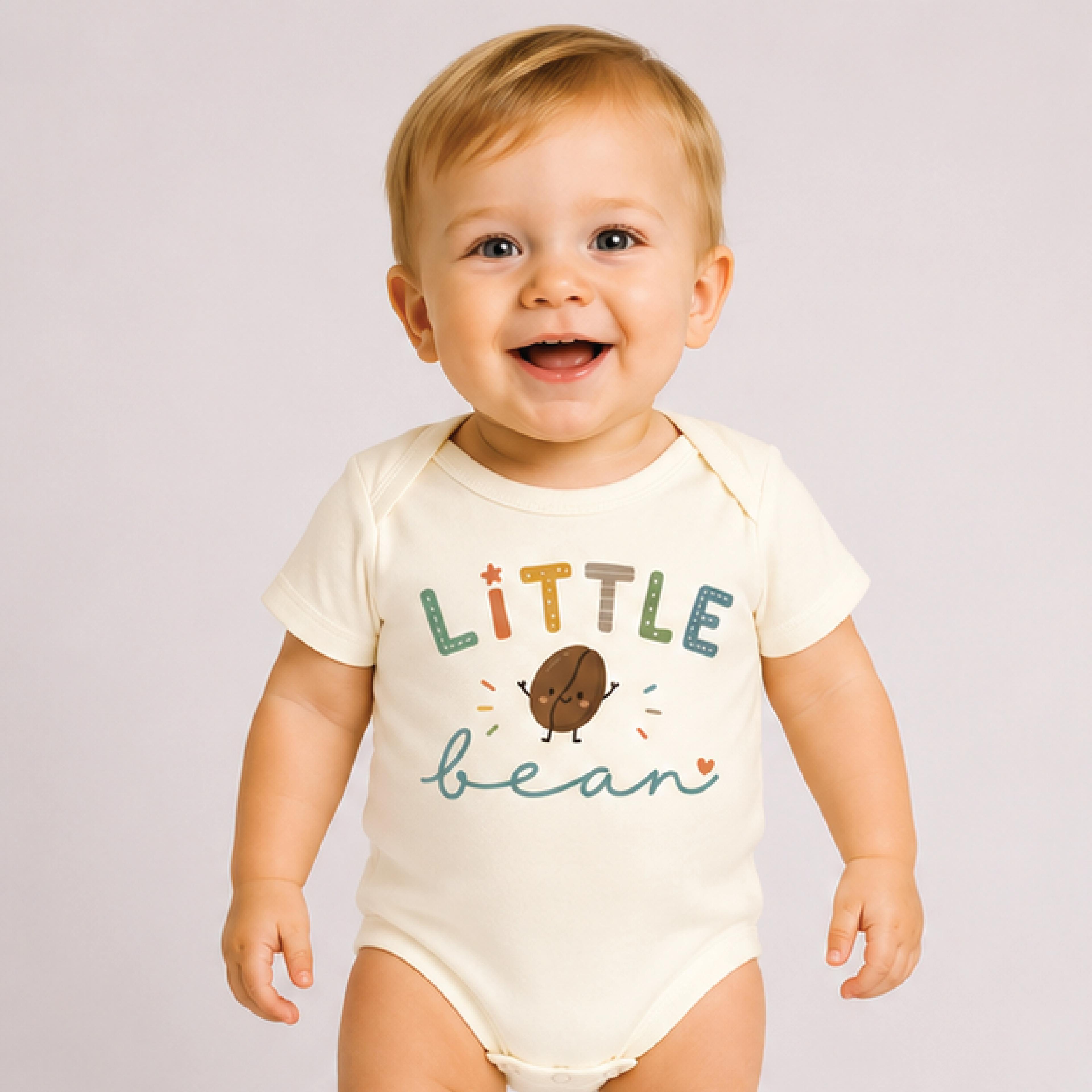 little bean baby bodysuit, coffee bean baby onesie, cute coffee lover newborn outfit, barista baby shower gift