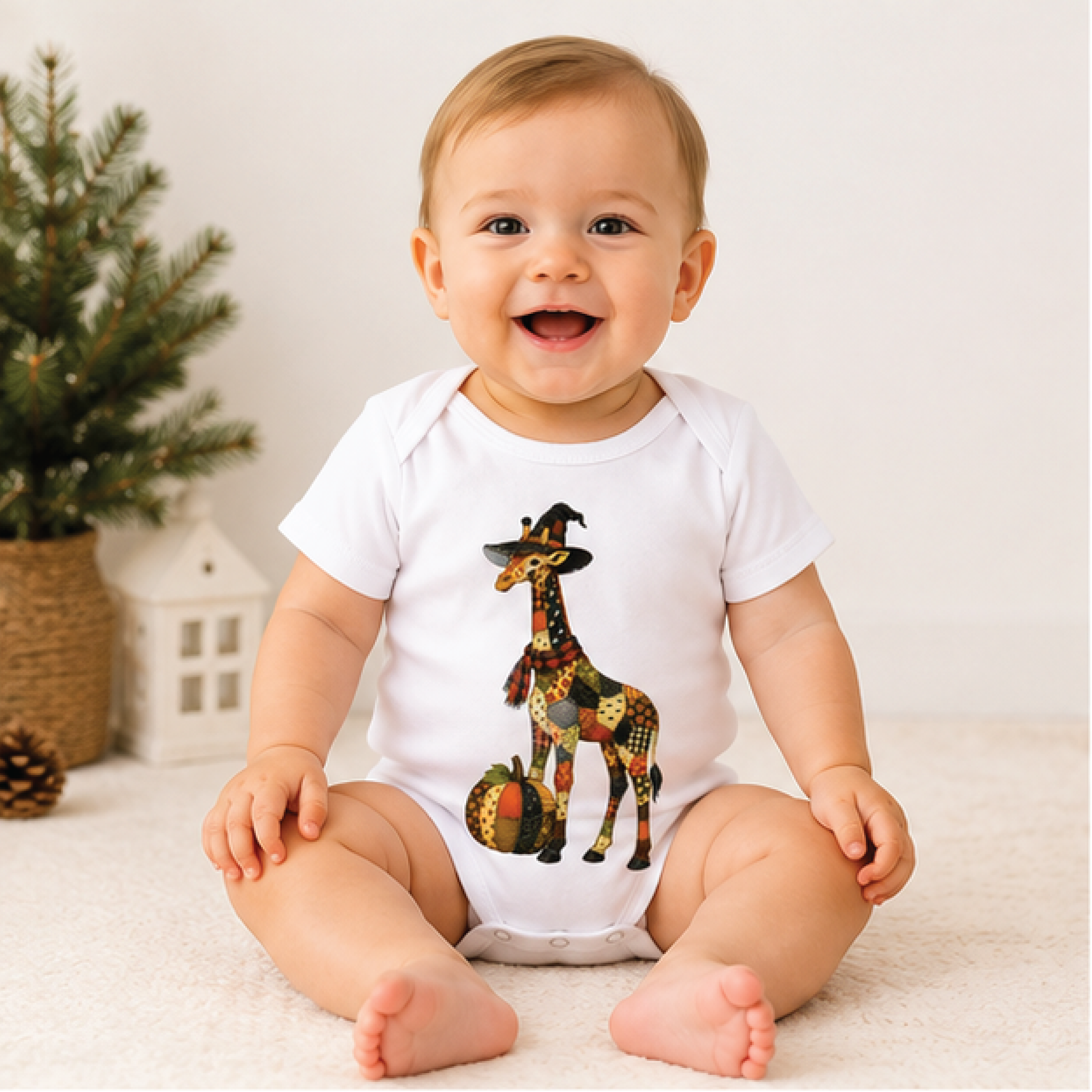 faux patchwork halloween giraffe baby kids shirt, cute spooky toddler tee, giraffe baby bodysuit, halloween outfit