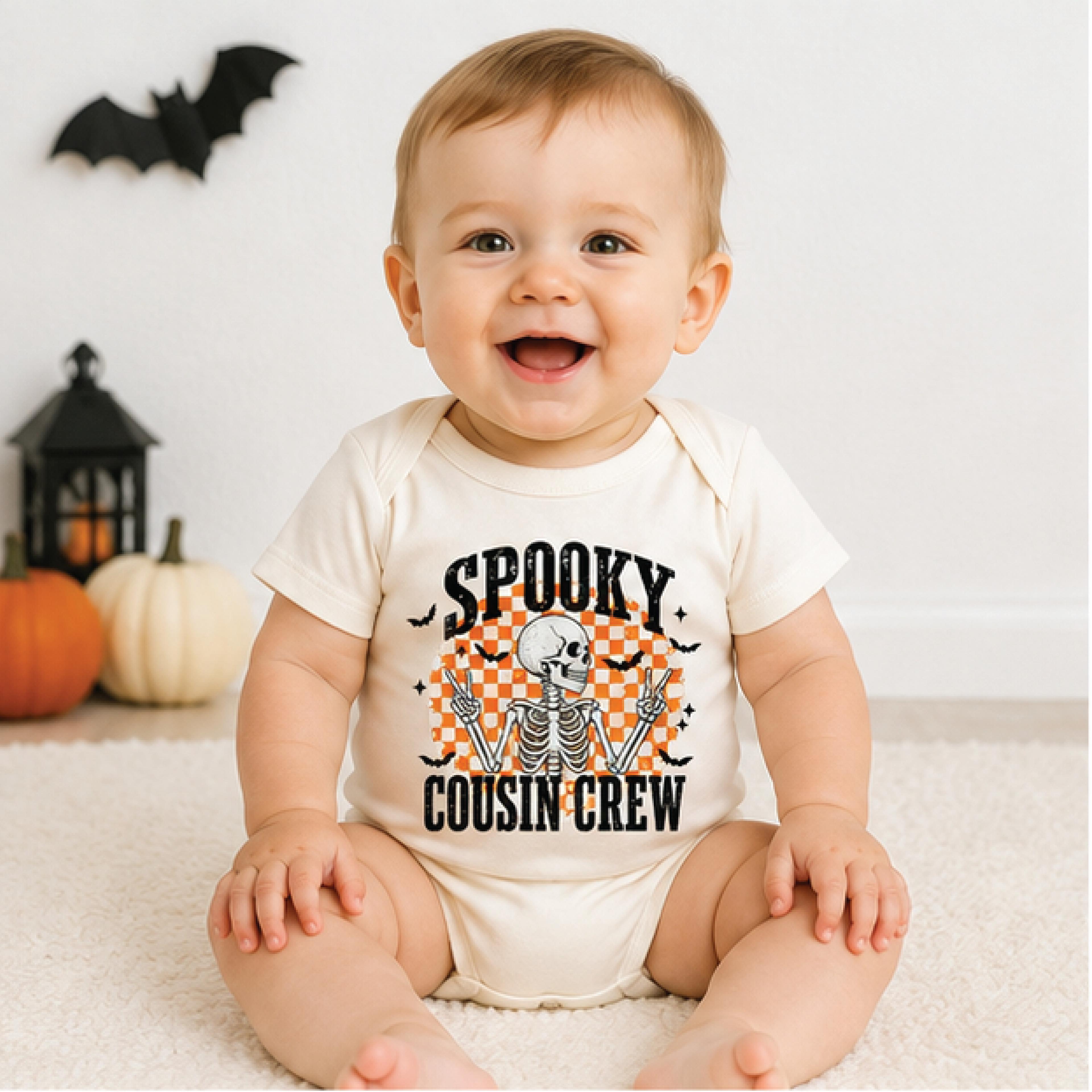 spooky cousin crew baby kids shirt, halloween skeleton toddler tee, matching cousin baby bodysuit, cousins halloween out