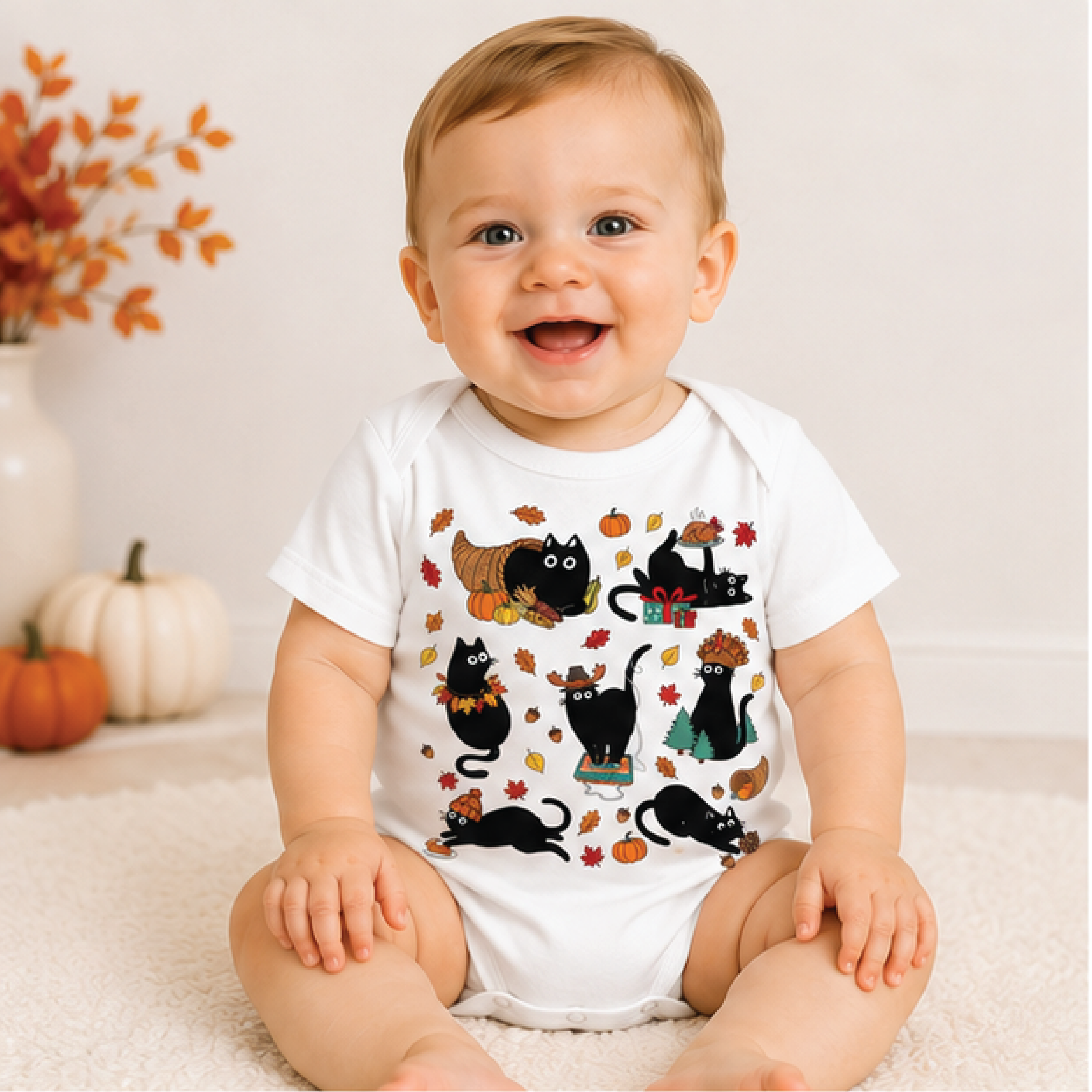 thanksgiving black cat kids shirt, retro fall kitty toddler tee, pumpkin cat autumn t-shirt, cute thanksgiving kids outf