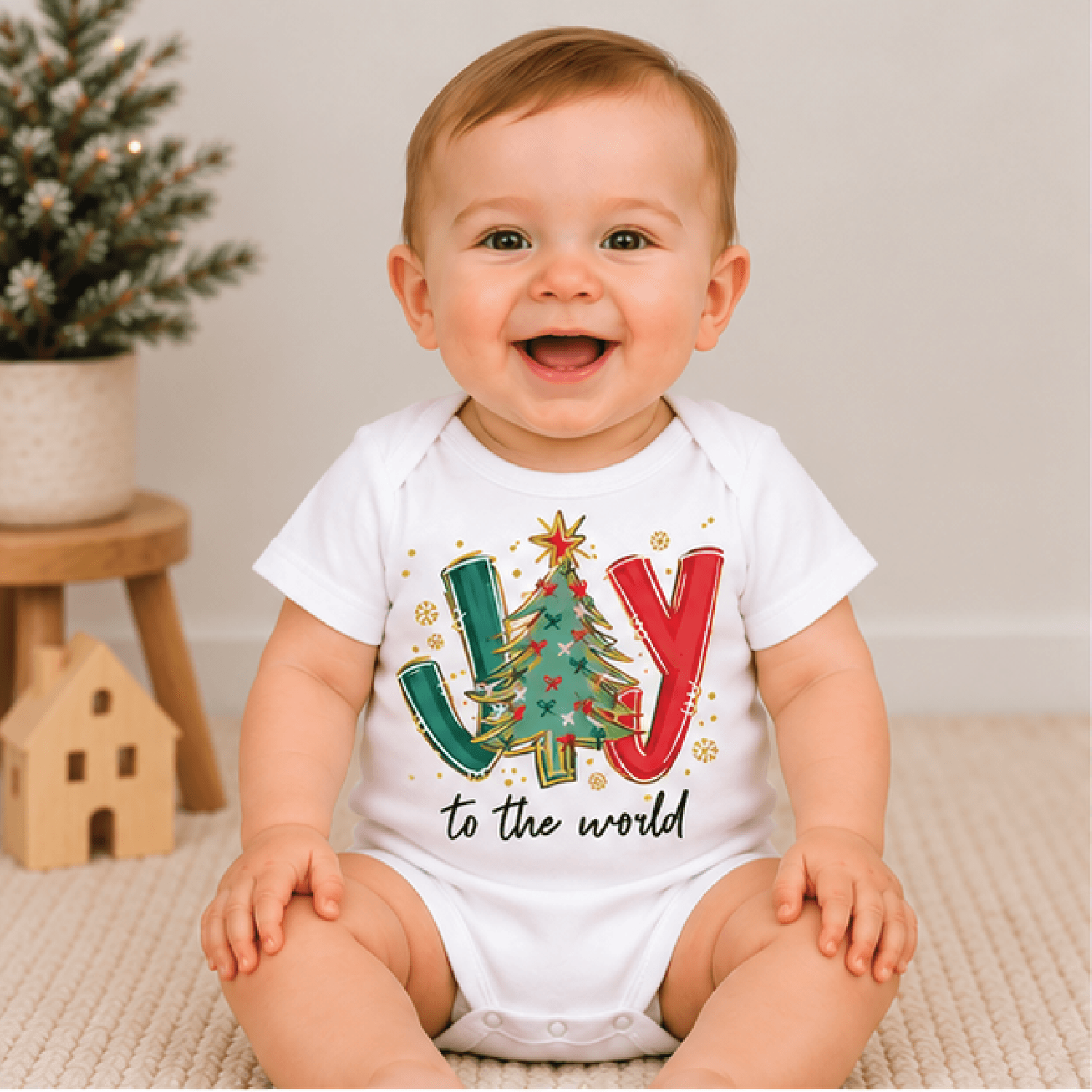 joy to the world kids t-shirt, christian christmas toddler tee, jesus holiday kids shirt, faith christmas baby romper