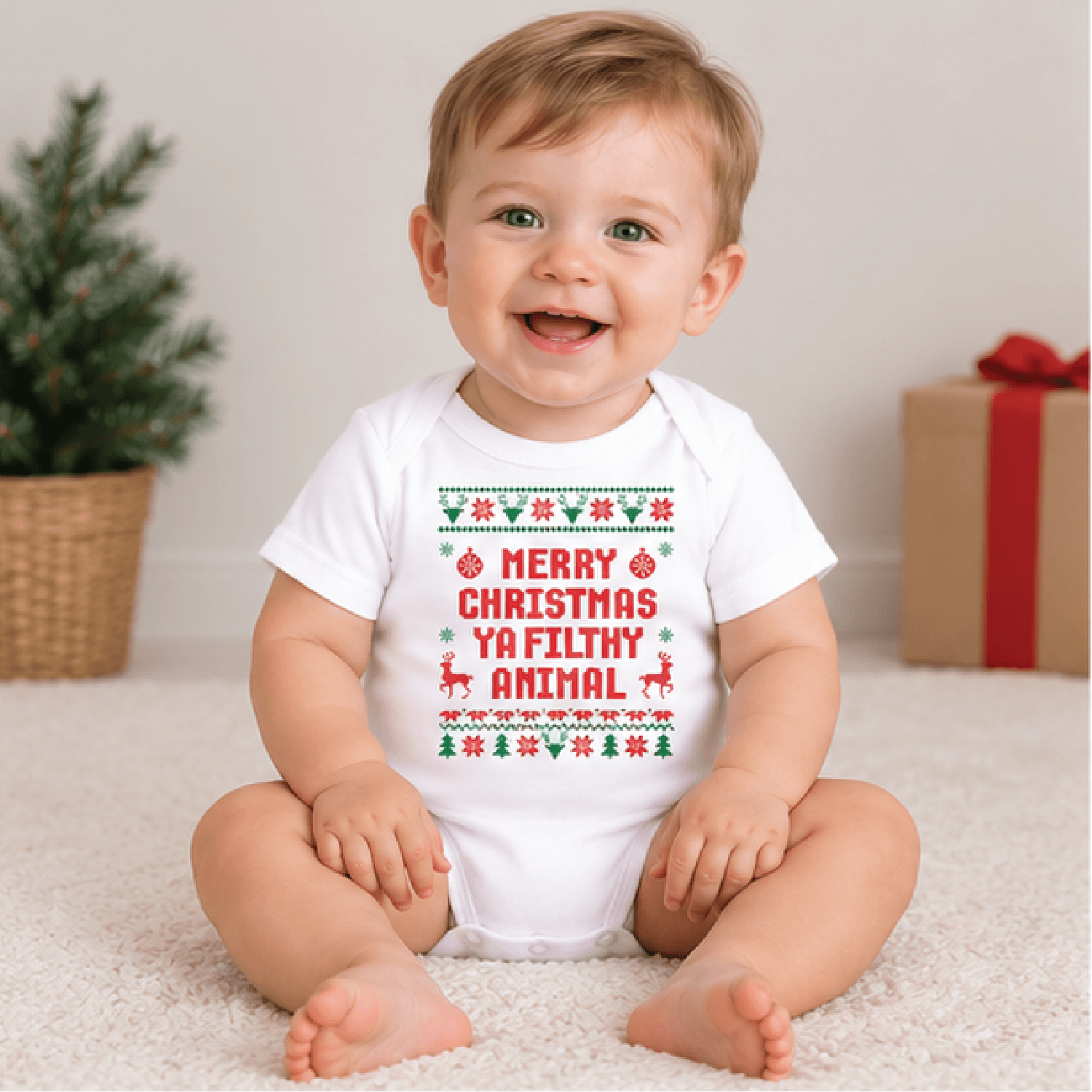 merry christmas ya filthy animal kids t-shirt, funny christmas toddler tee, holiday movie quote shirt, baby christmas ro